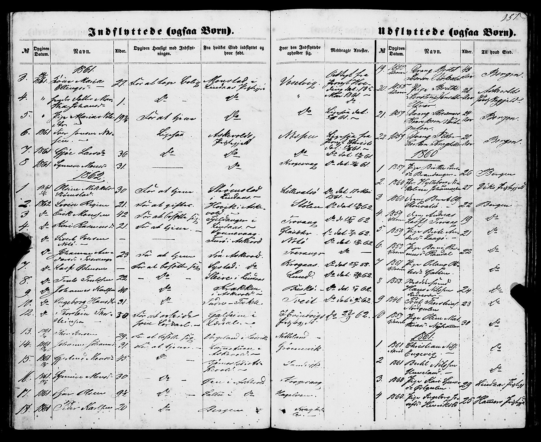 Gulen sokneprestembete, SAB/A-80201/H/Haa/Haaa/L0022: Parish register (official) no. A 22, 1859-1869, p. 257