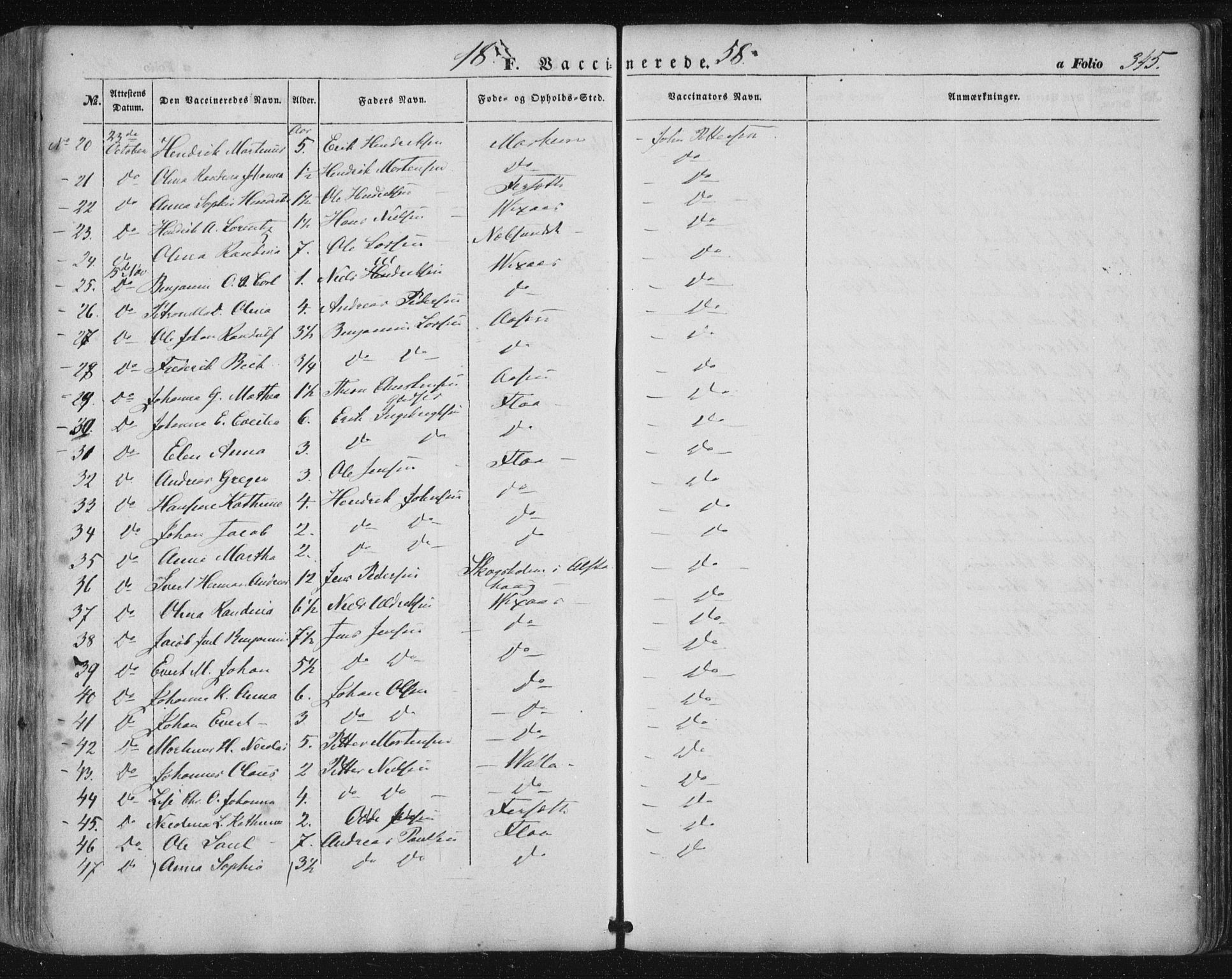 Ministerialprotokoller, klokkerbøker og fødselsregistre - Nordland, AV/SAT-A-1459/816/L0240: Parish register (official) no. 816A06, 1846-1870, p. 345