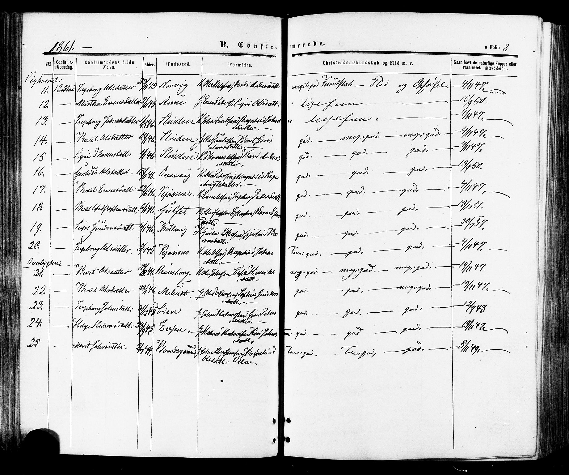 Ministerialprotokoller, klokkerbøker og fødselsregistre - Sør-Trøndelag, AV/SAT-A-1456/695/L1147: Parish register (official) no. 695A07, 1860-1877, p. 8