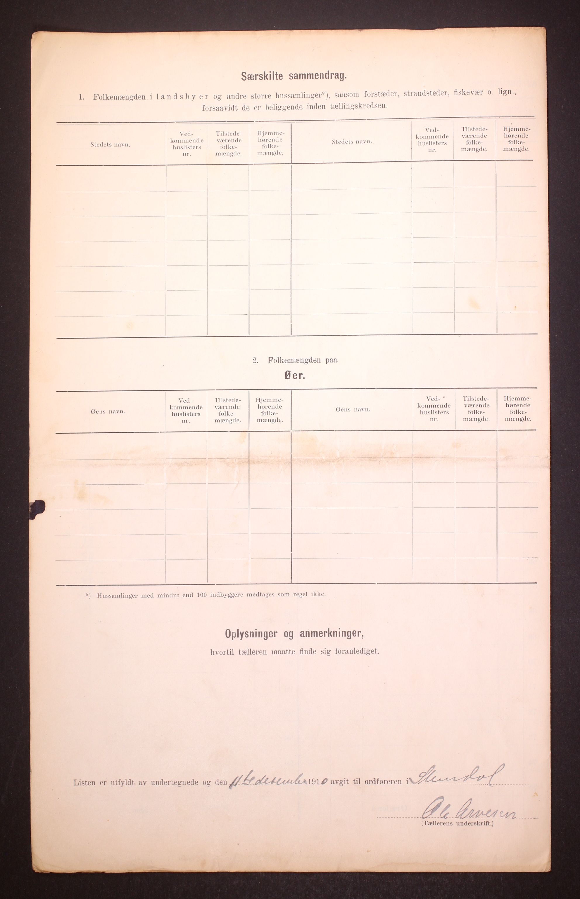 RA, 1910 census for Slemdal, 1910, p. 18