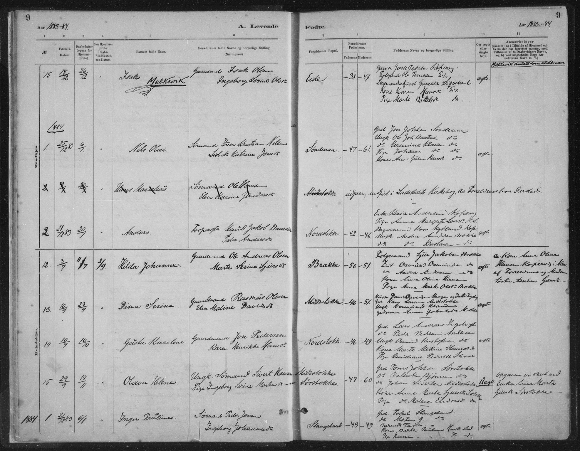 Kopervik sokneprestkontor, SAST/A-101850/H/Ha/Haa/L0002: Parish register (official) no. A 2, 1880-1912, p. 9