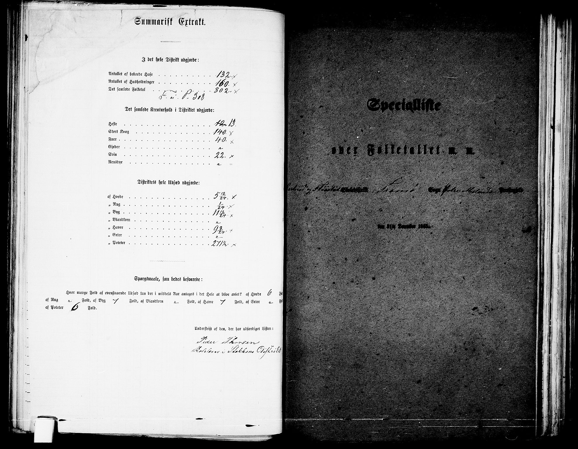 RA, 1865 census for Austre Moland, 1865, p. 143