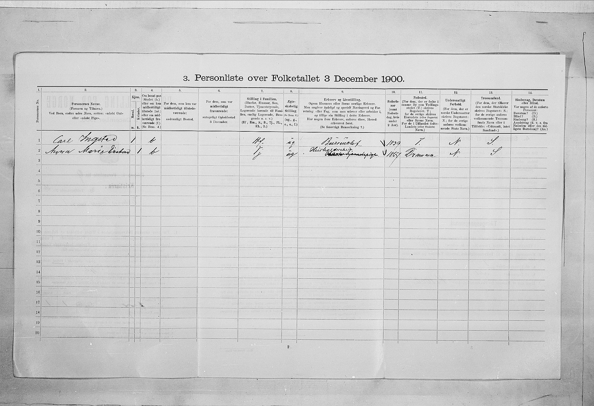 SAO, 1900 census for Kristiania, 1900, p. 112718