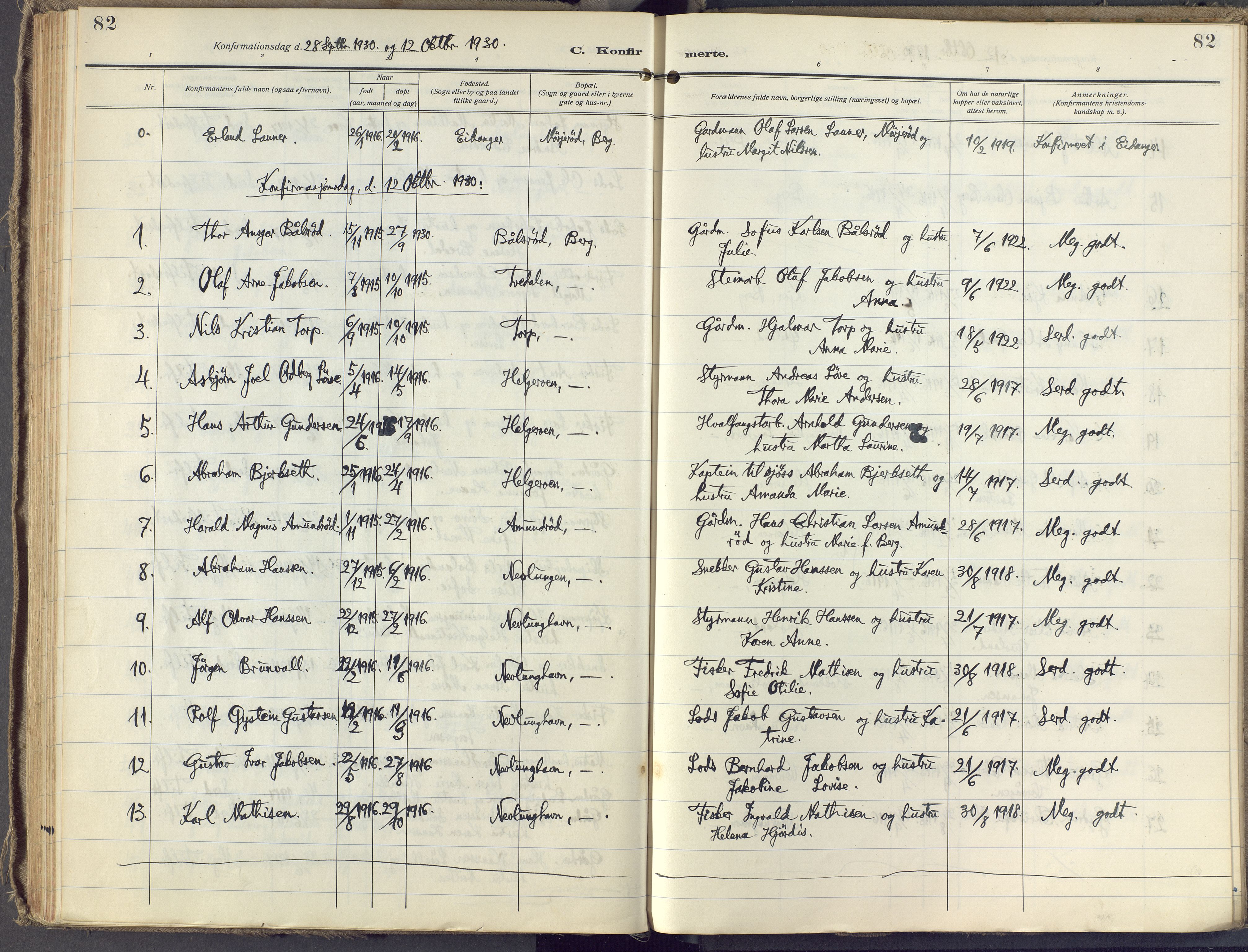 Brunlanes kirkebøker, SAKO/A-342/F/Fb/L0004: Parish register (official) no. II 4, 1923-1940, p. 82