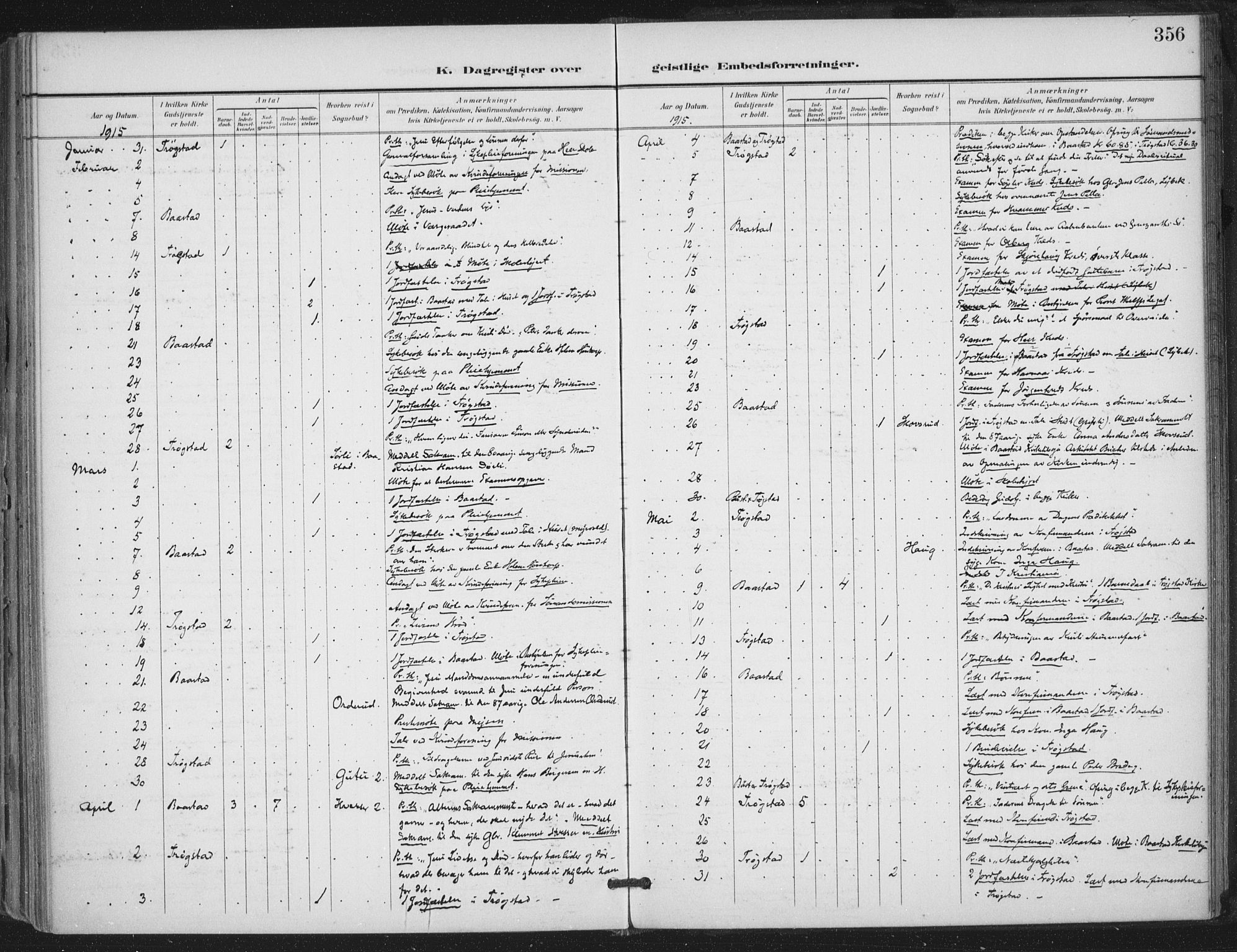 Trøgstad prestekontor Kirkebøker, AV/SAO-A-10925/F/Fa/L0011: Parish register (official) no. I 11, 1899-1919, p. 356