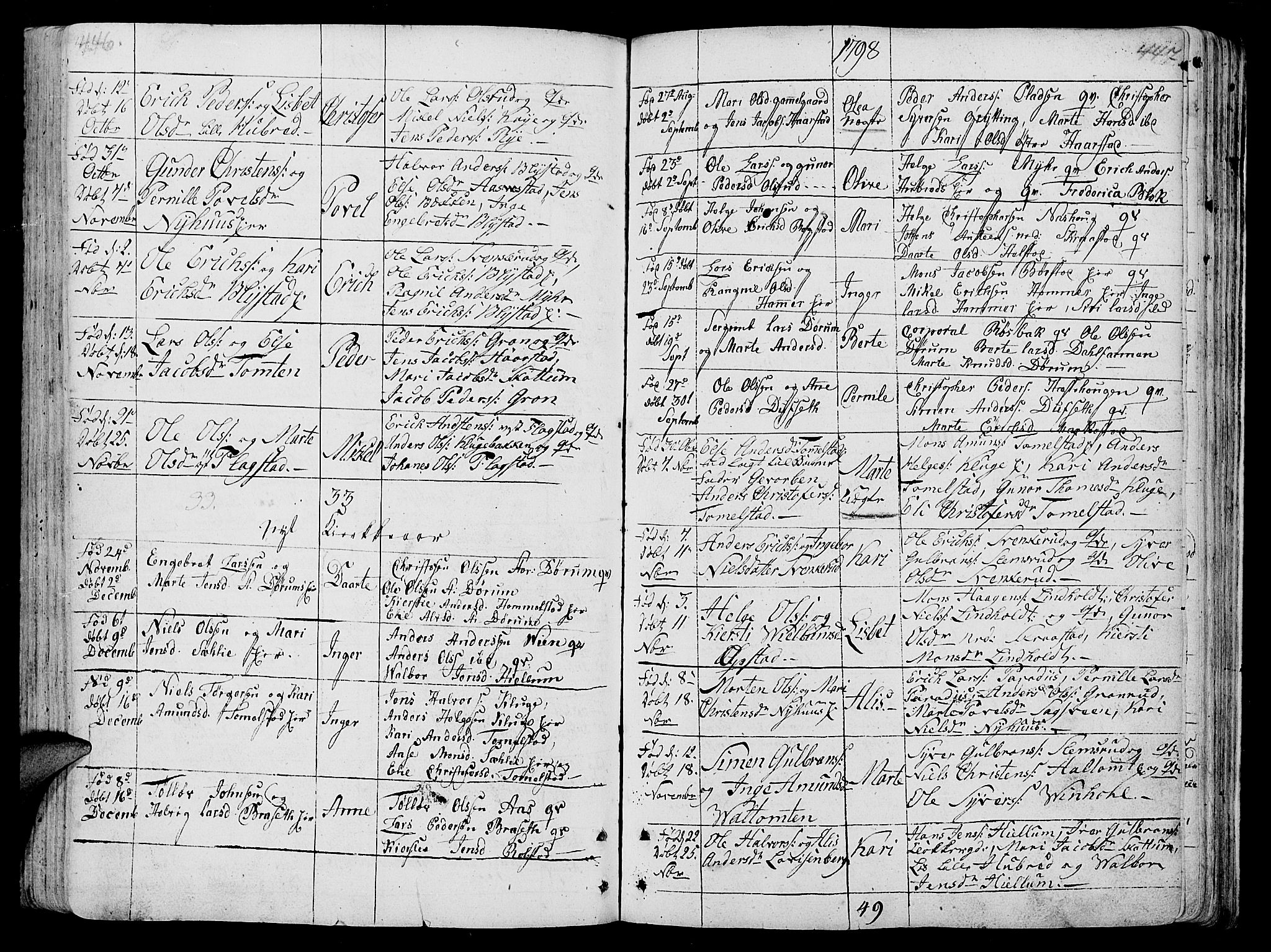 Vang prestekontor, Hedmark, AV/SAH-PREST-008/H/Ha/Haa/L0005: Parish register (official) no. 5, 1732-1809, p. 446-447