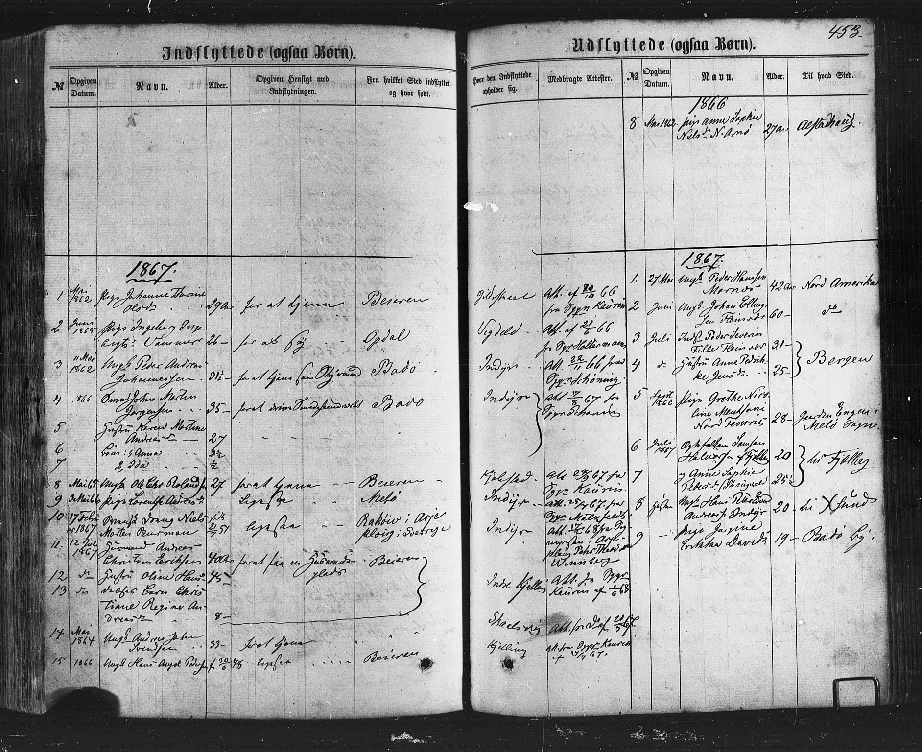 Ministerialprotokoller, klokkerbøker og fødselsregistre - Nordland, SAT/A-1459/805/L0098: Parish register (official) no. 805A05, 1862-1879, p. 453