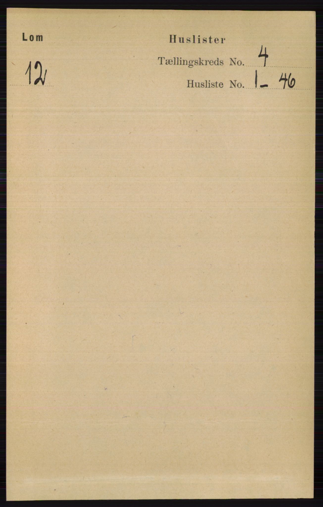 RA, 1891 census for 0514 Lom, 1891, p. 1455