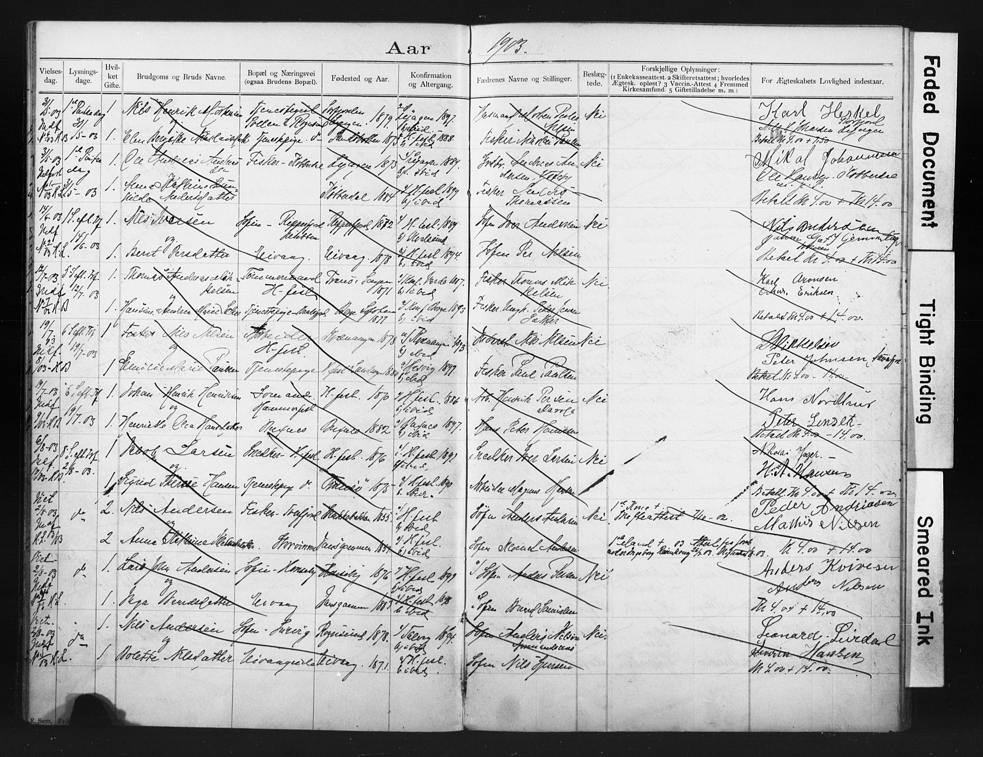 Hammerfest sokneprestkontor, AV/SATØ-S-1347/I/Ib/L0071: Banns register no. 71, 1899-1912