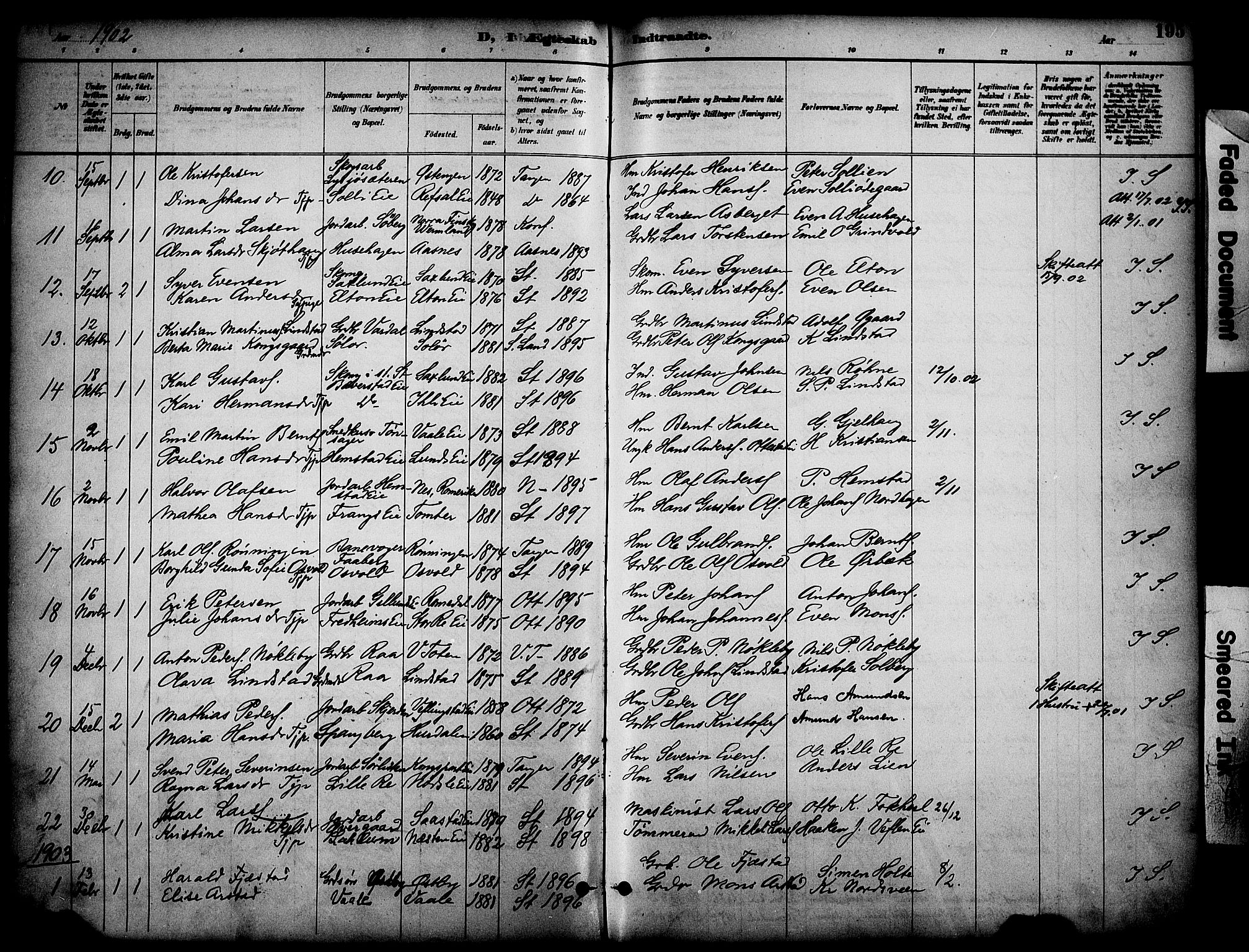 Stange prestekontor, SAH/PREST-002/K/L0020: Parish register (official) no. 20, 1894-1905, p. 195