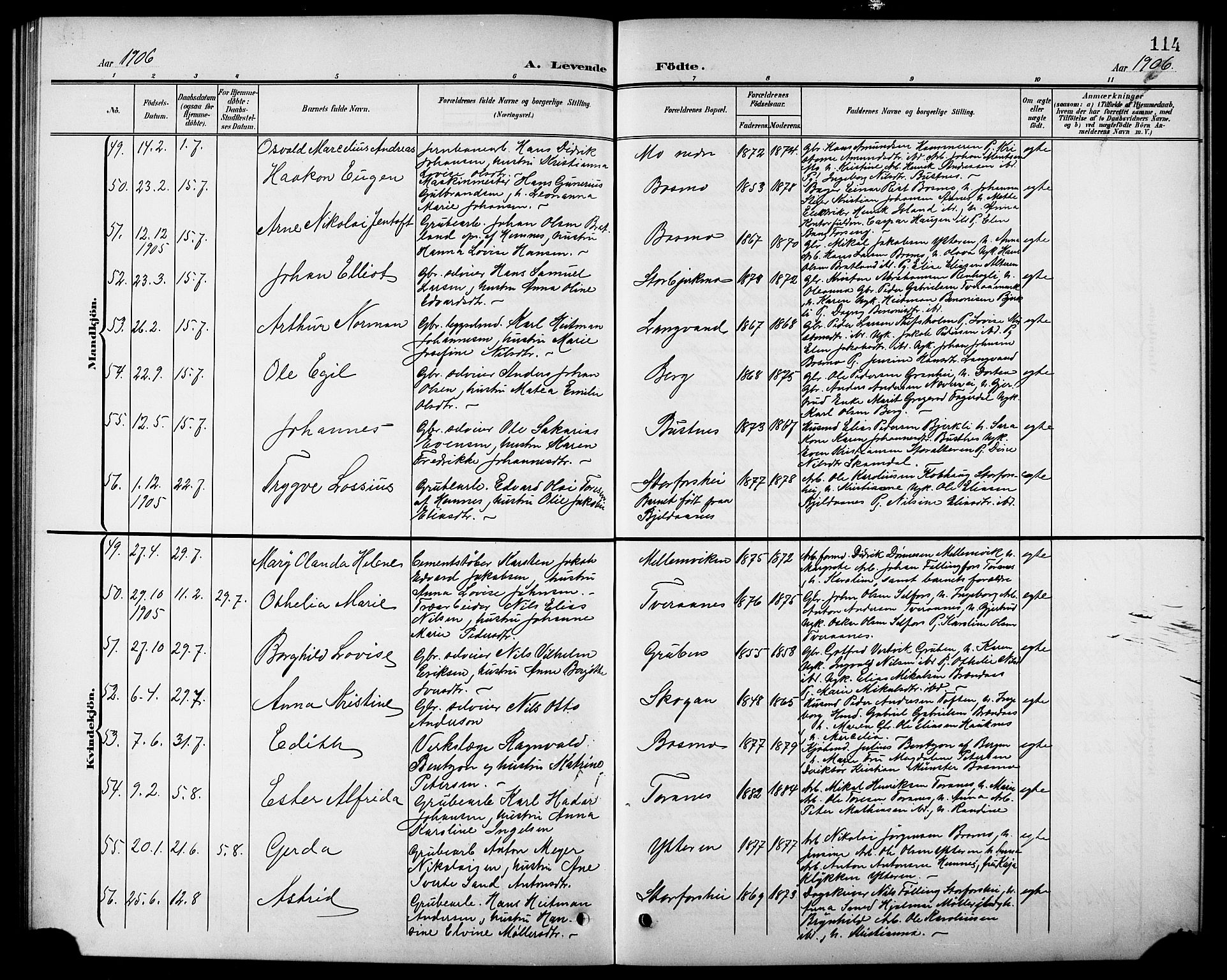 Ministerialprotokoller, klokkerbøker og fødselsregistre - Nordland, AV/SAT-A-1459/827/L0422: Parish register (copy) no. 827C11, 1899-1912, p. 114