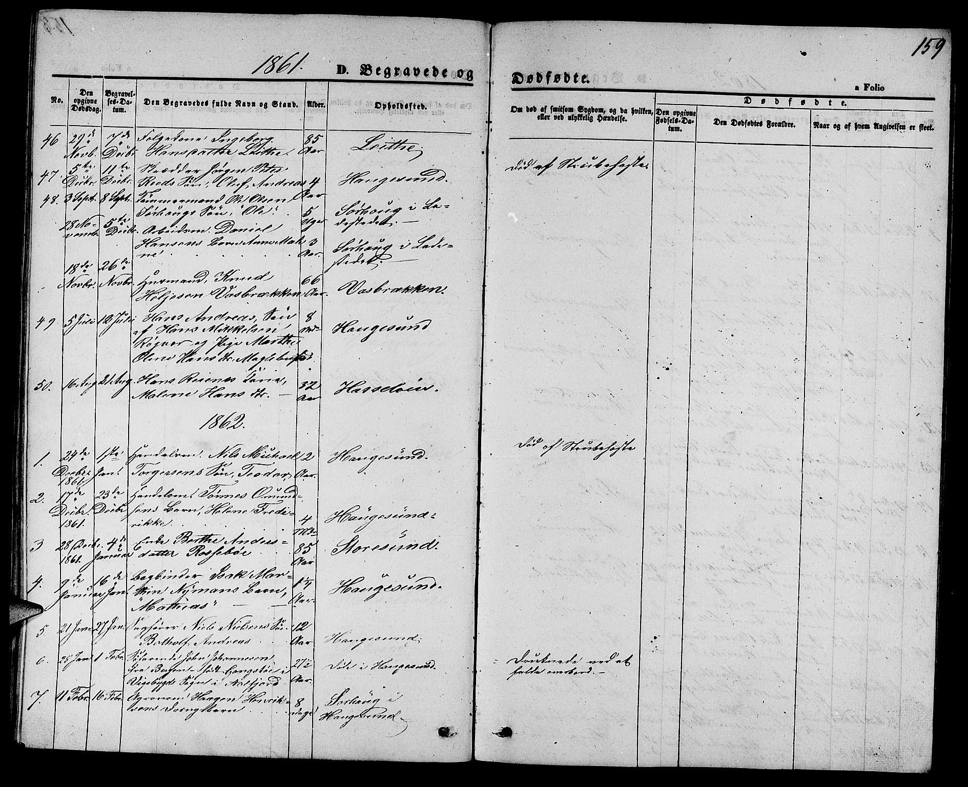 Torvastad sokneprestkontor, SAST/A -101857/H/Ha/Hab/L0006: Parish register (copy) no. B 6, 1858-1867, p. 159