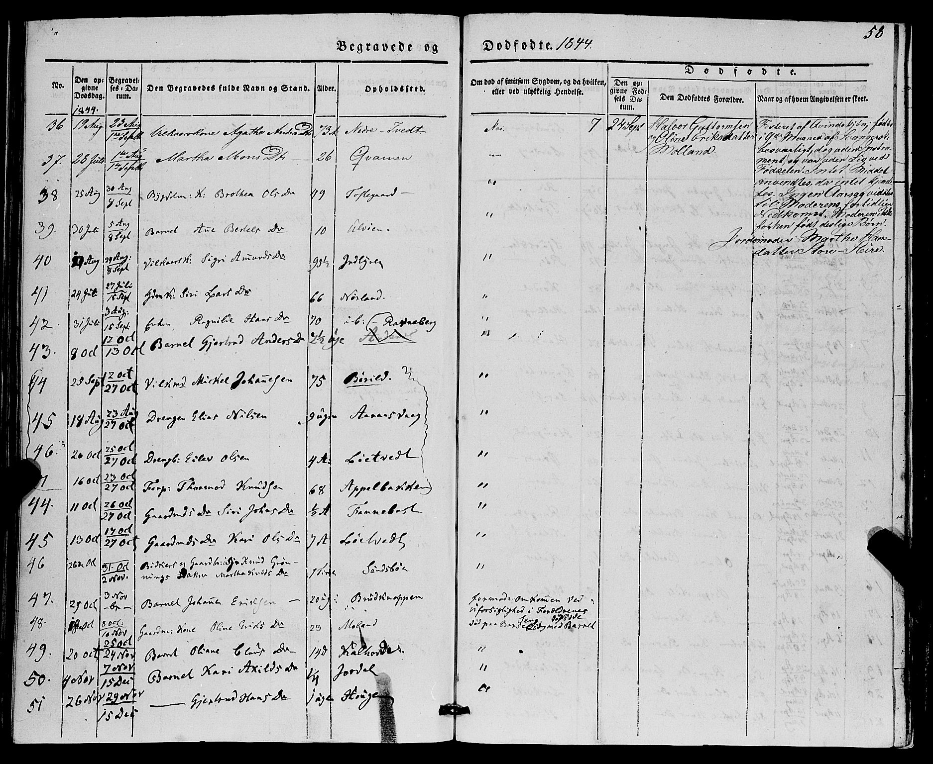 Lindås Sokneprestembete, SAB/A-76701/H/Haa: Parish register (official) no. A 14, 1835-1847, p. 58