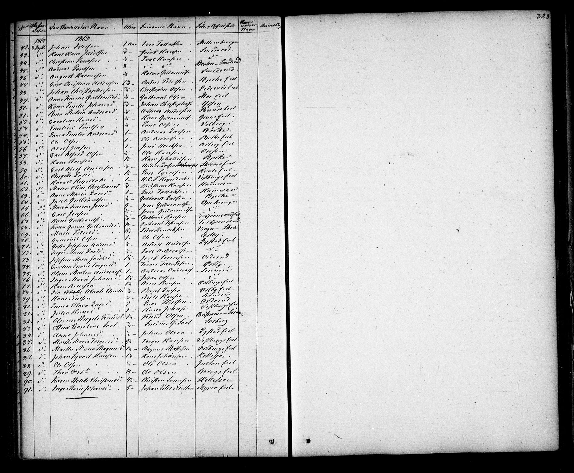 Sørum prestekontor Kirkebøker, AV/SAO-A-10303/F/Fa/L0005: Parish register (official) no. I 5, 1846-1863, p. 328