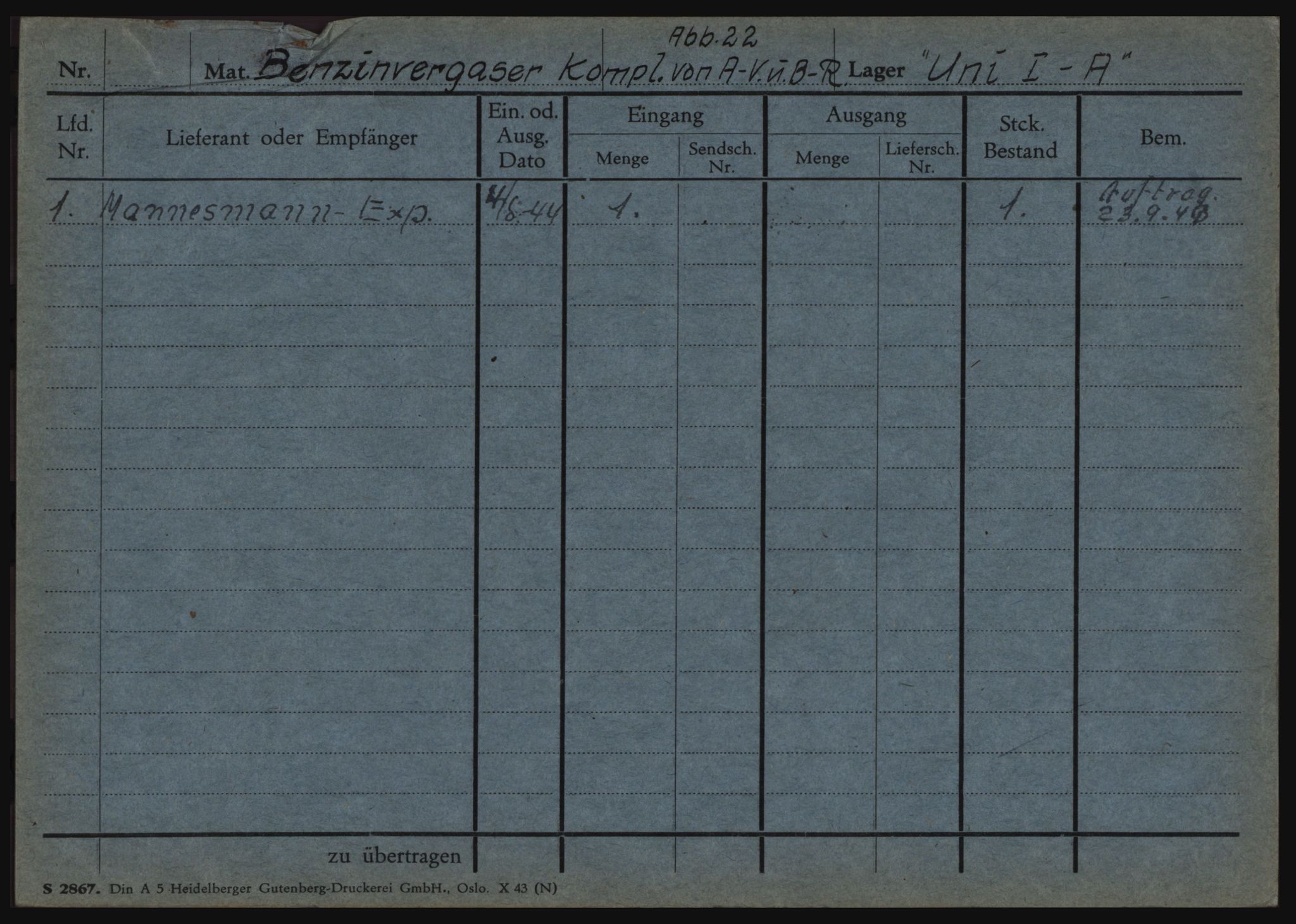 Tyske arkiver, Organisation Todt (OT), Einsatzgruppe Wiking, AV/RA-RAFA-2188/1/O/O12/L0002: Kartotek - Elektromaterial etc A-Z, 1940-1945, p. 32