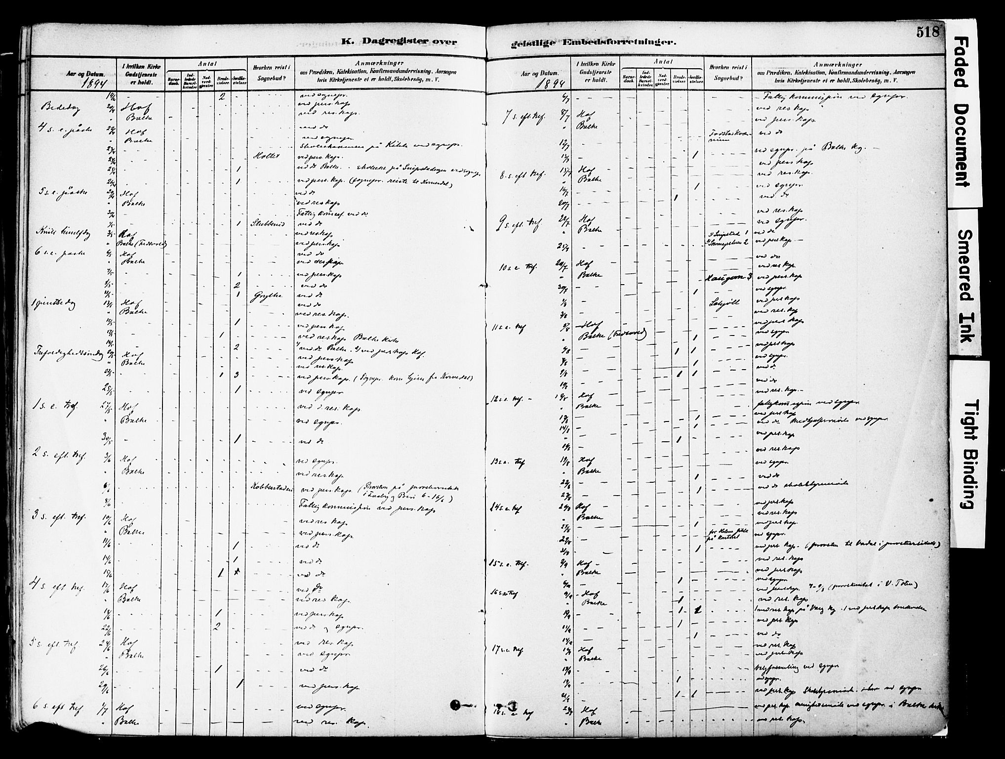 Østre Toten prestekontor, SAH/PREST-104/H/Ha/Haa/L0006: Parish register (official) no. 6 /1, 1878-1896, p. 518