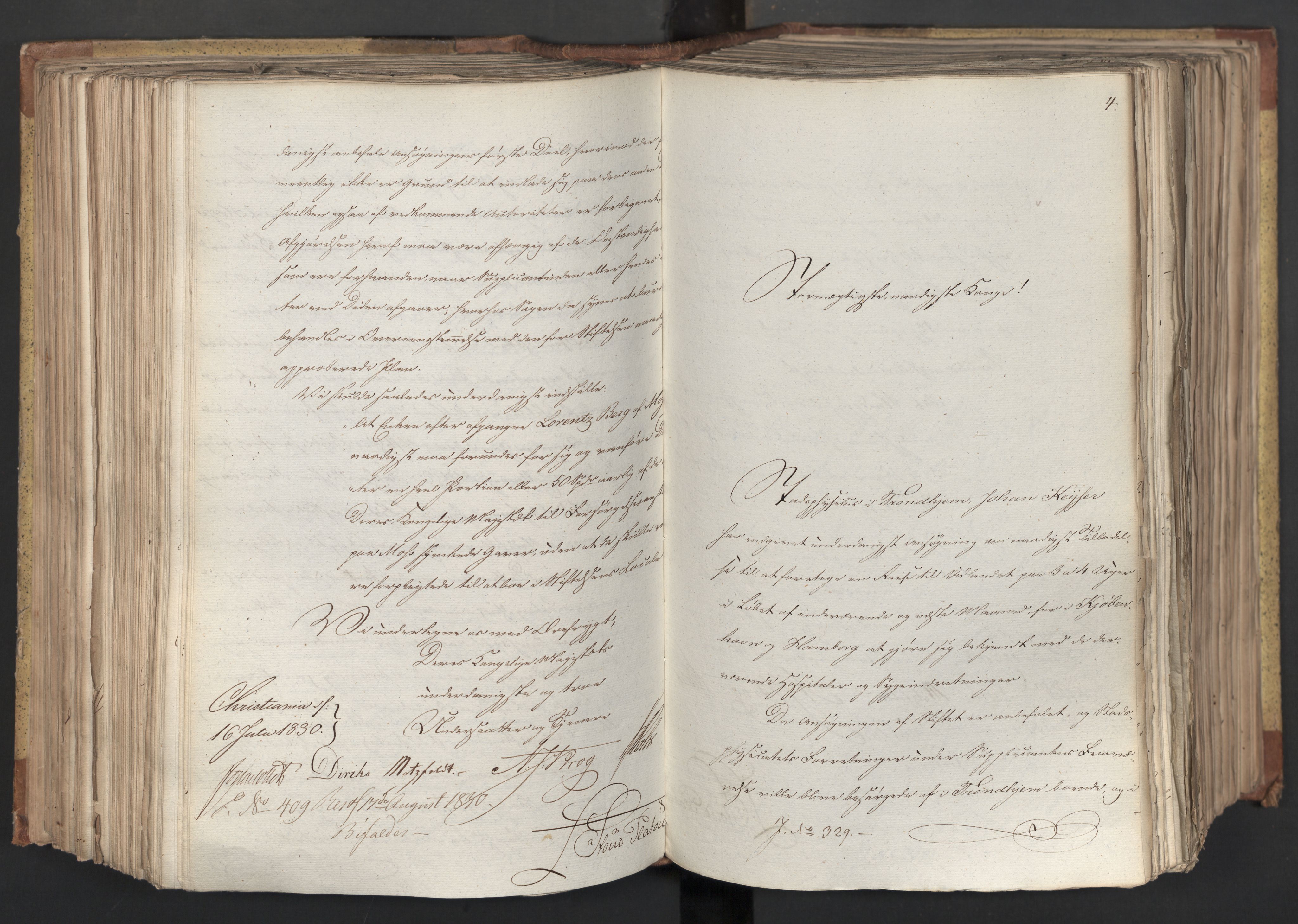 Statsrådsavdelingen i Stockholm, AV/RA-S-1003/D/Da/L0066: Regjeringsinnstillinger nr. 240-449, 1830, p. 343