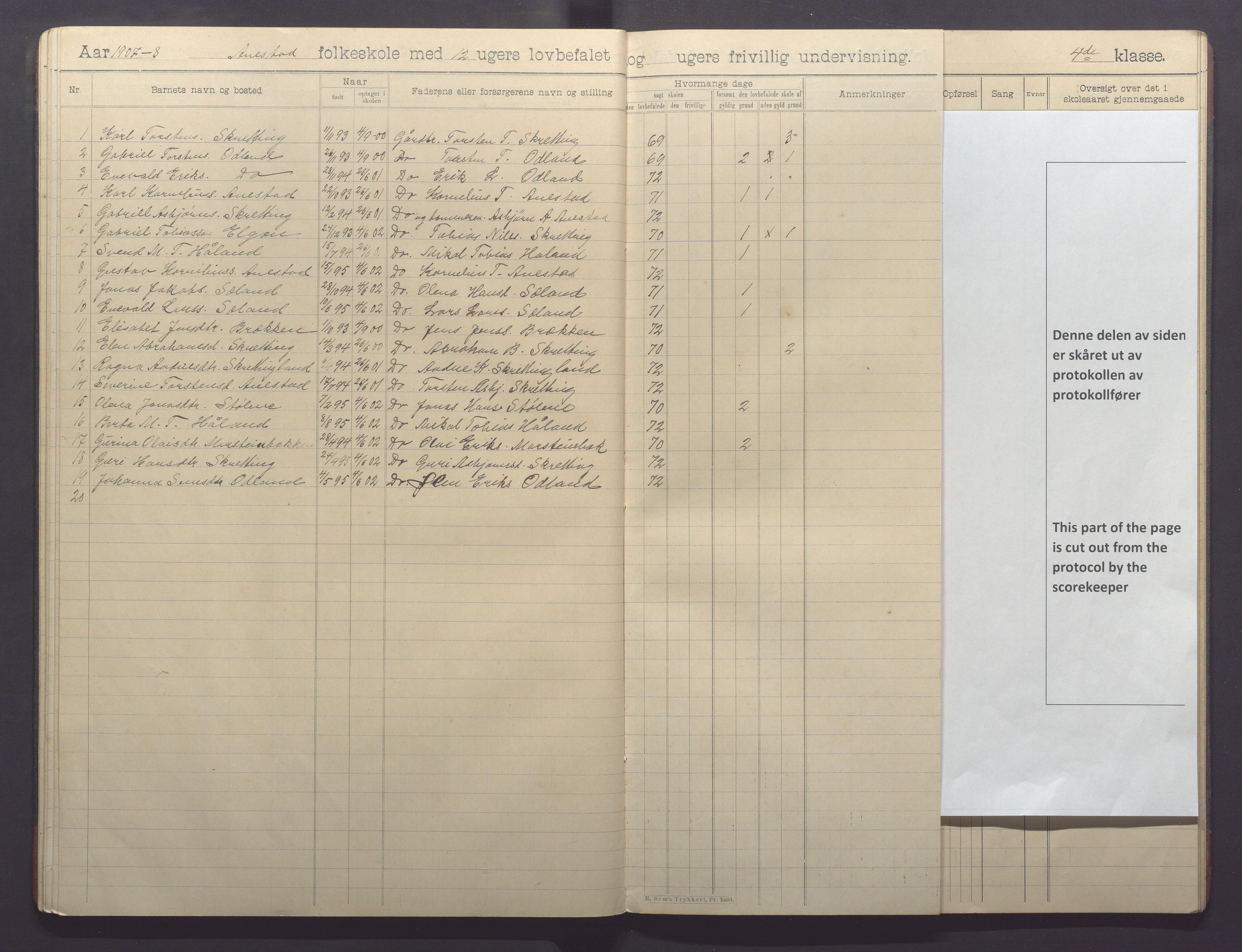 Varhaug kommune- Auestad skule, IKAR/K-100960/H/L0002: Skuleprotokoll, 1902-1915, p. 23