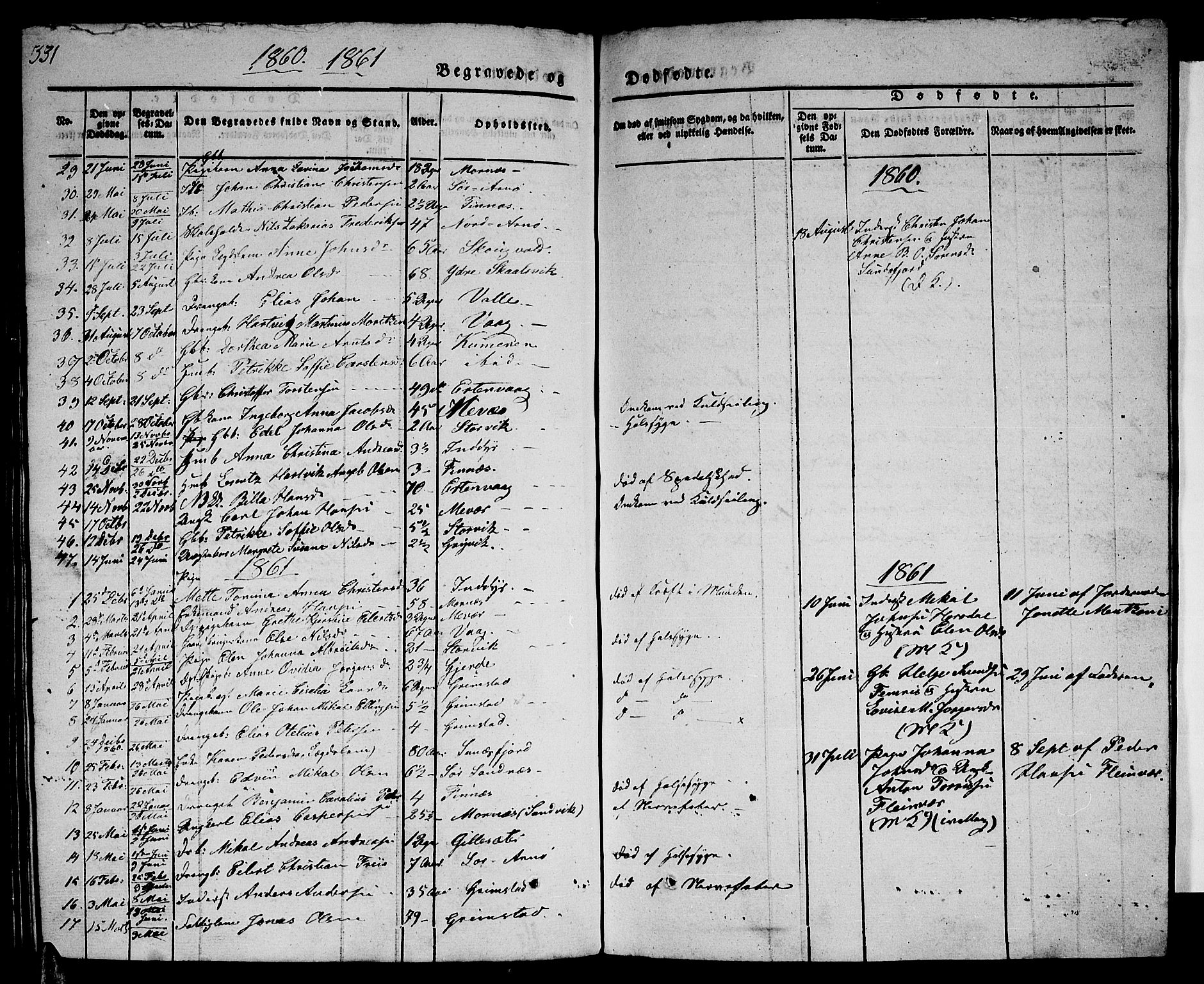 Ministerialprotokoller, klokkerbøker og fødselsregistre - Nordland, SAT/A-1459/805/L0106: Parish register (copy) no. 805C02, 1841-1861, p. 331