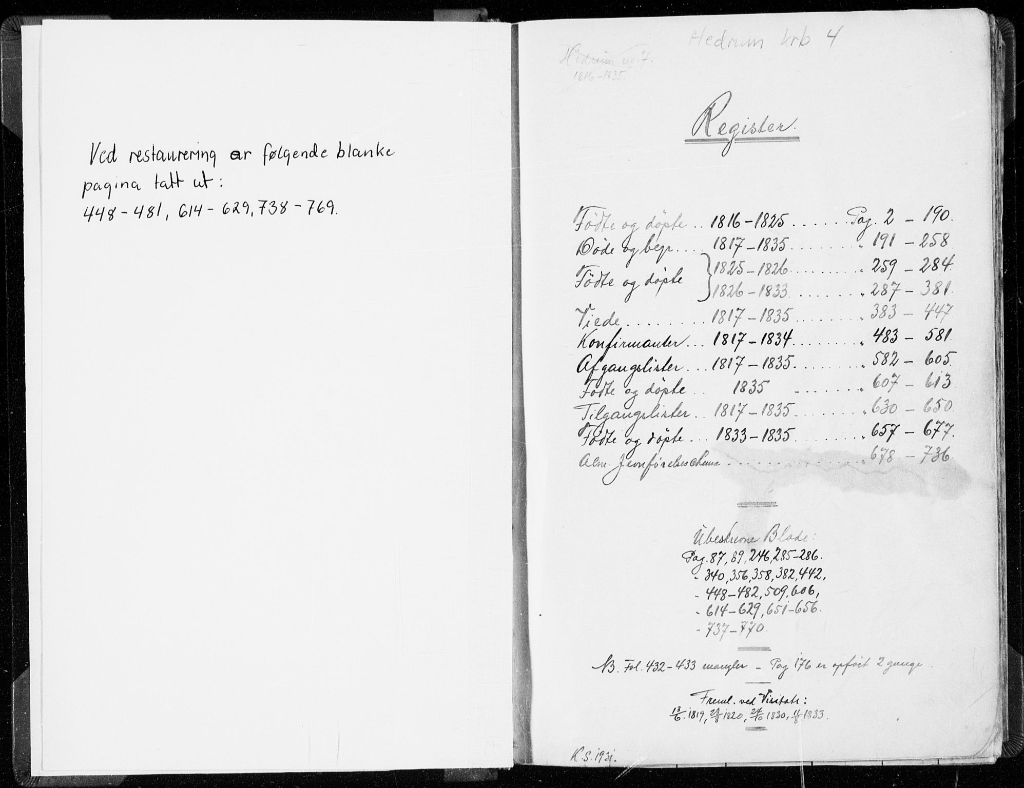 Hedrum kirkebøker, AV/SAKO-A-344/F/Fa/L0004: Parish register (official) no. I 4, 1817-1835