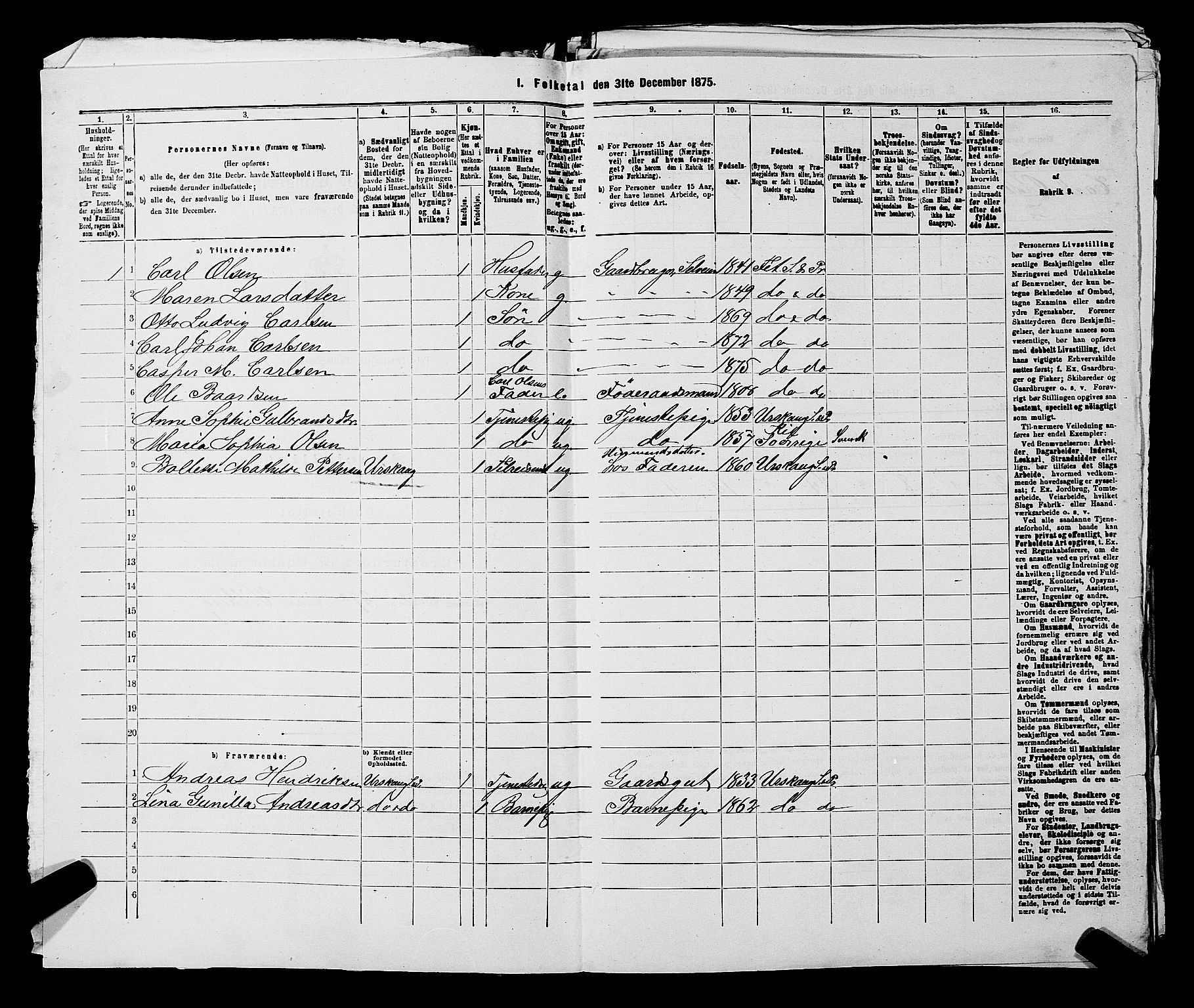 RA, 1875 census for 0227P Fet, 1875, p. 332