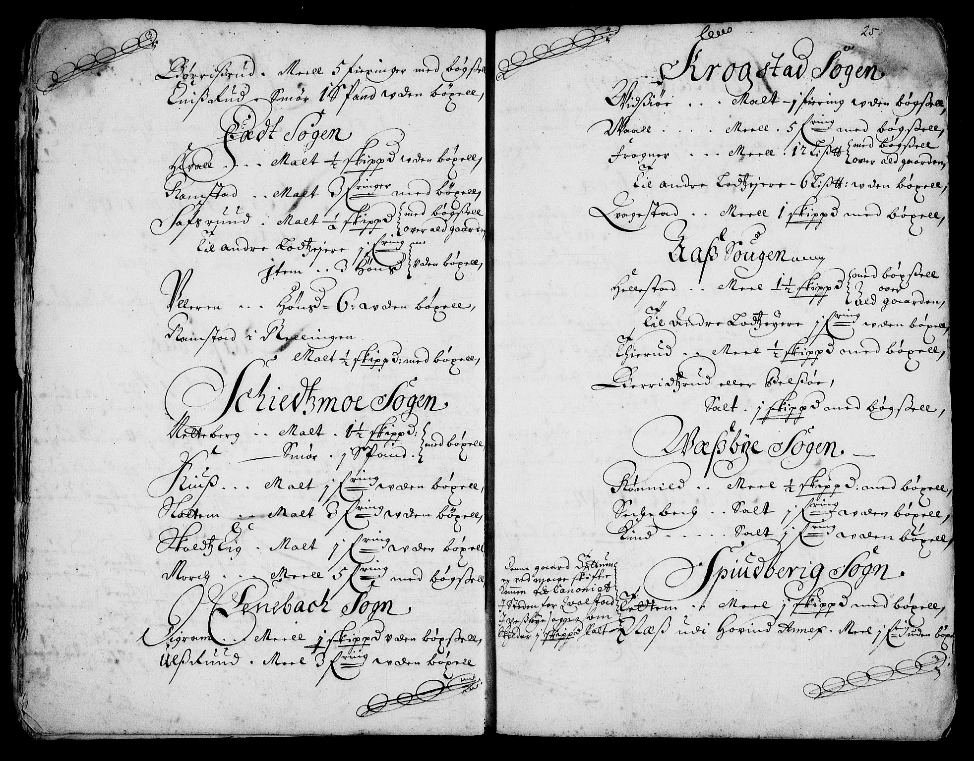 Rentekammeret inntil 1814, Realistisk ordnet avdeling, AV/RA-EA-4070/Fc/Fca/L0001/0006: [Ca I]  Akershus stift / Kristiania kapitels jordebok, 1700, p. 24-25