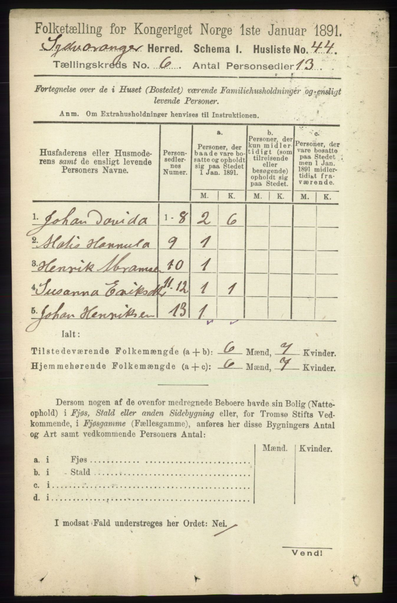 RA, 1891 census for 2030 Sør-Varanger, 1891, p. 1893