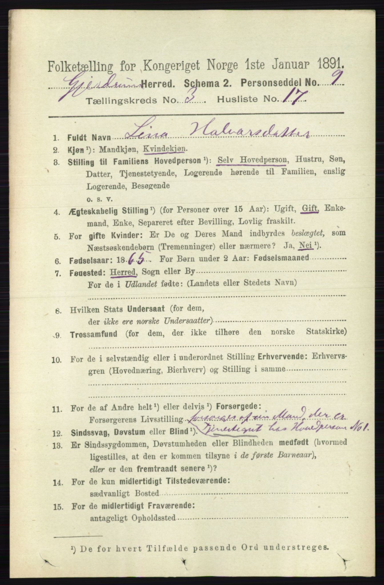 RA, 1891 census for 0234 Gjerdrum, 1891, p. 1352