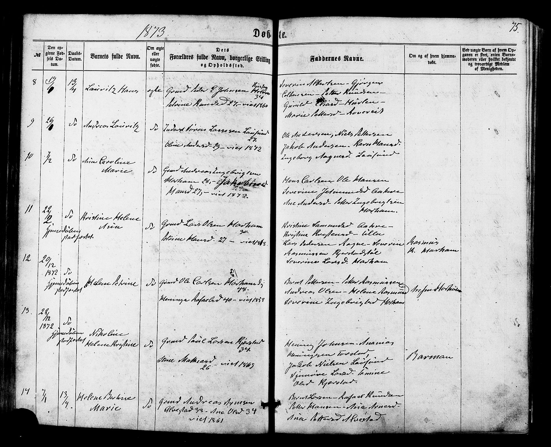 Ministerialprotokoller, klokkerbøker og fødselsregistre - Møre og Romsdal, AV/SAT-A-1454/536/L0498: Parish register (official) no. 536A07, 1862-1875, p. 75