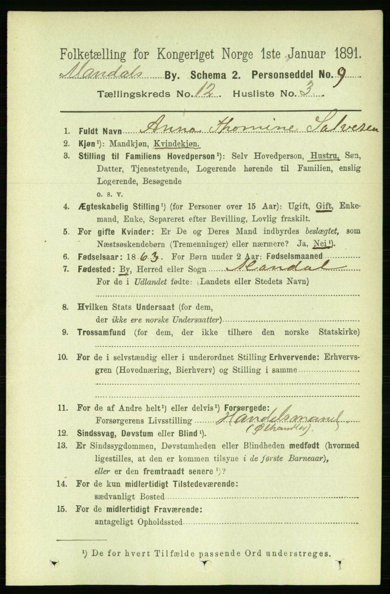 RA, 1891 census for 1002 Mandal, 1891, p. 2910