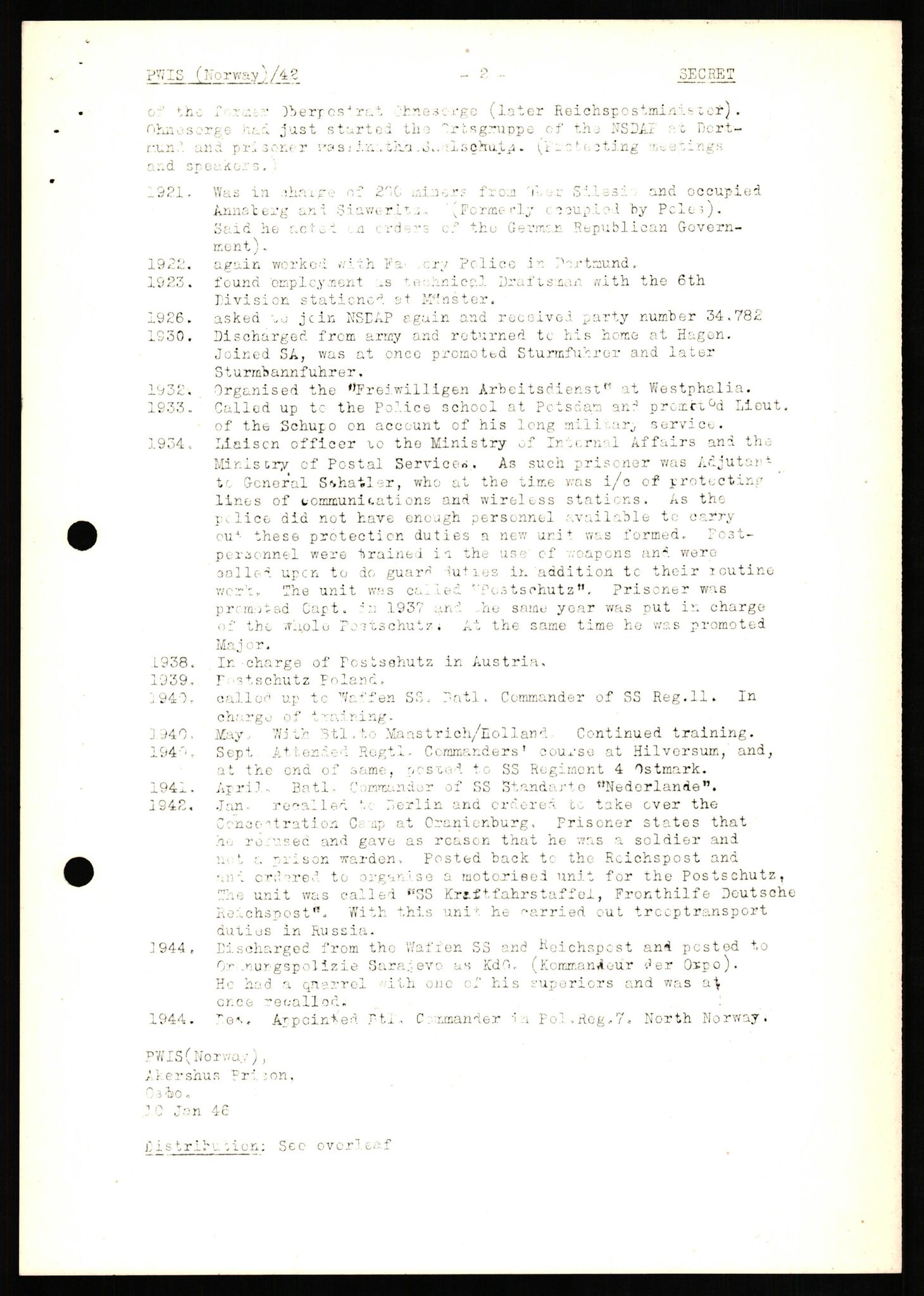 Forsvaret, Forsvarets overkommando II, AV/RA-RAFA-3915/D/Db/L0017: CI Questionaires. Tyske okkupasjonsstyrker i Norge. Tyskere., 1945-1946, p. 487