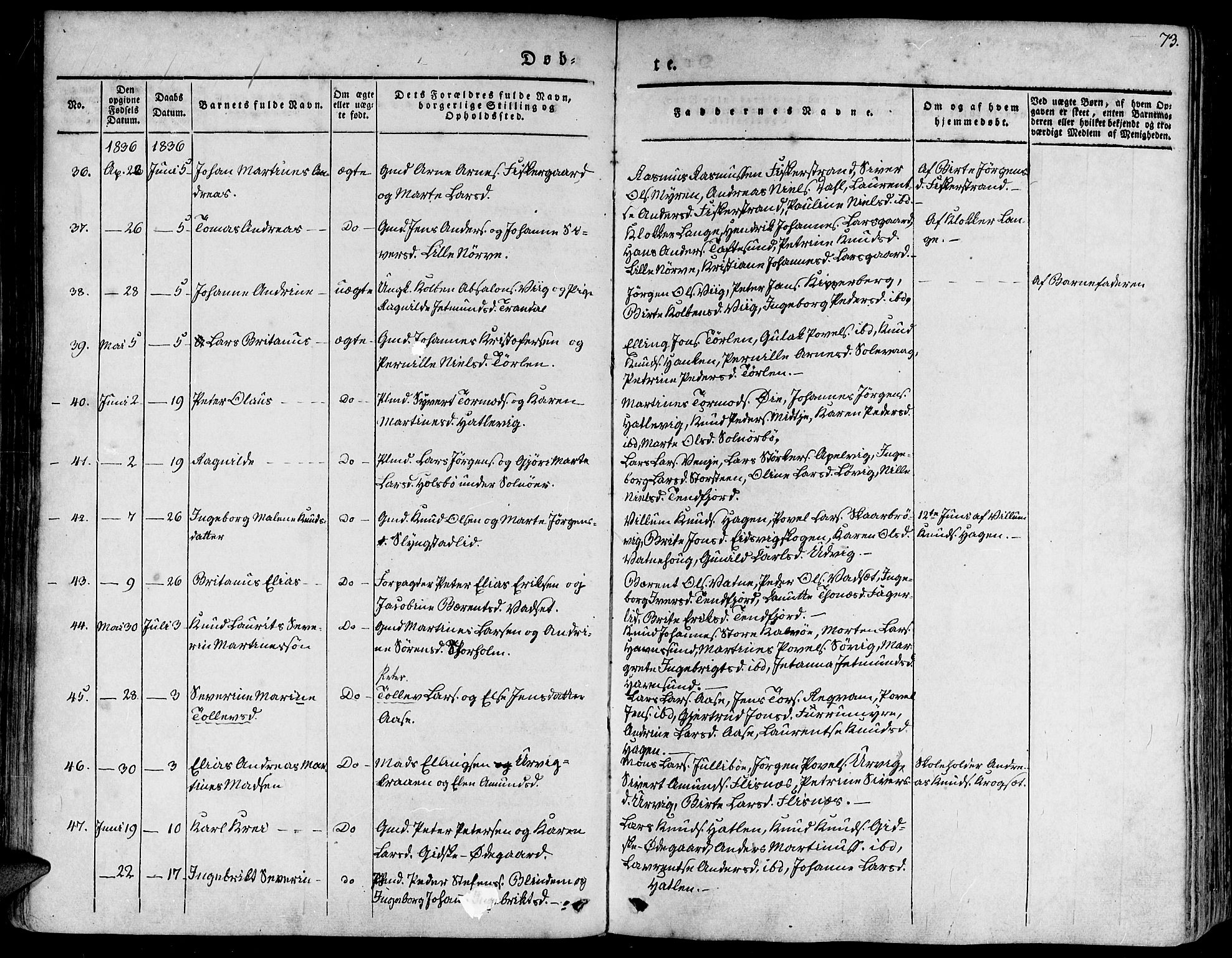 Ministerialprotokoller, klokkerbøker og fødselsregistre - Møre og Romsdal, AV/SAT-A-1454/528/L0395: Parish register (official) no. 528A06, 1828-1839, p. 73