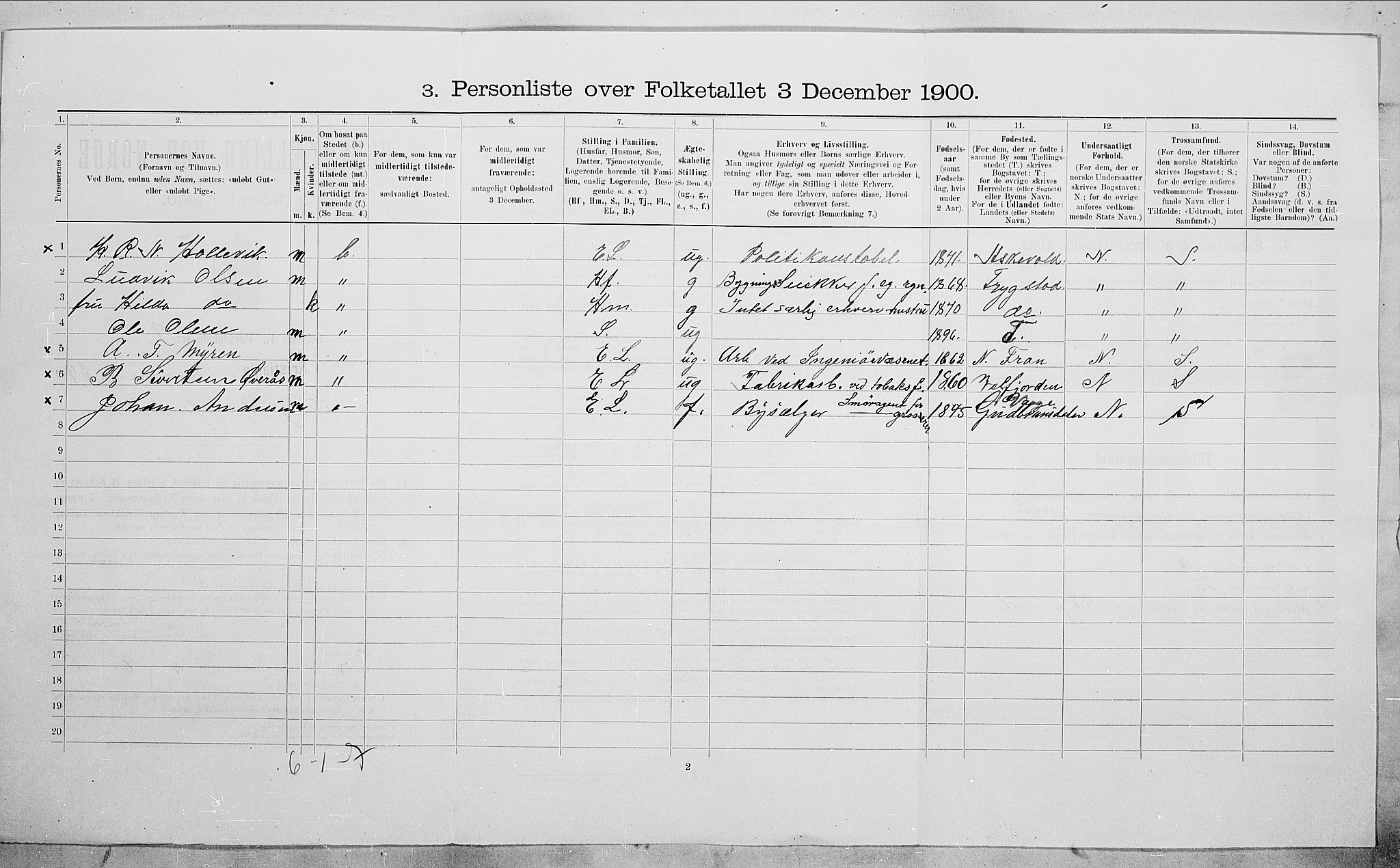 SAO, 1900 census for Kristiania, 1900, p. 67843