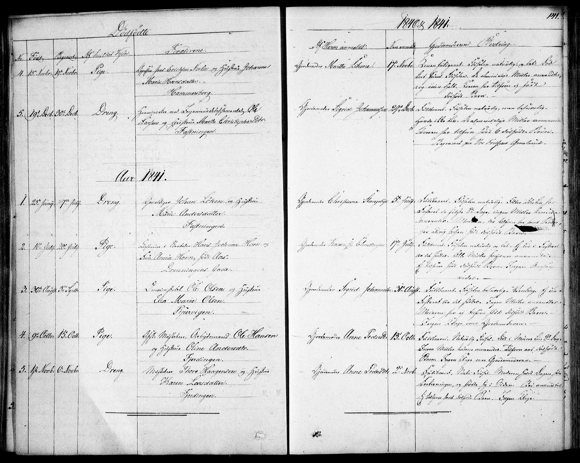 Garnisonsmenigheten Kirkebøker, SAO/A-10846/F/Fa/L0007: Parish register (official) no. 7, 1828-1881, p. 141