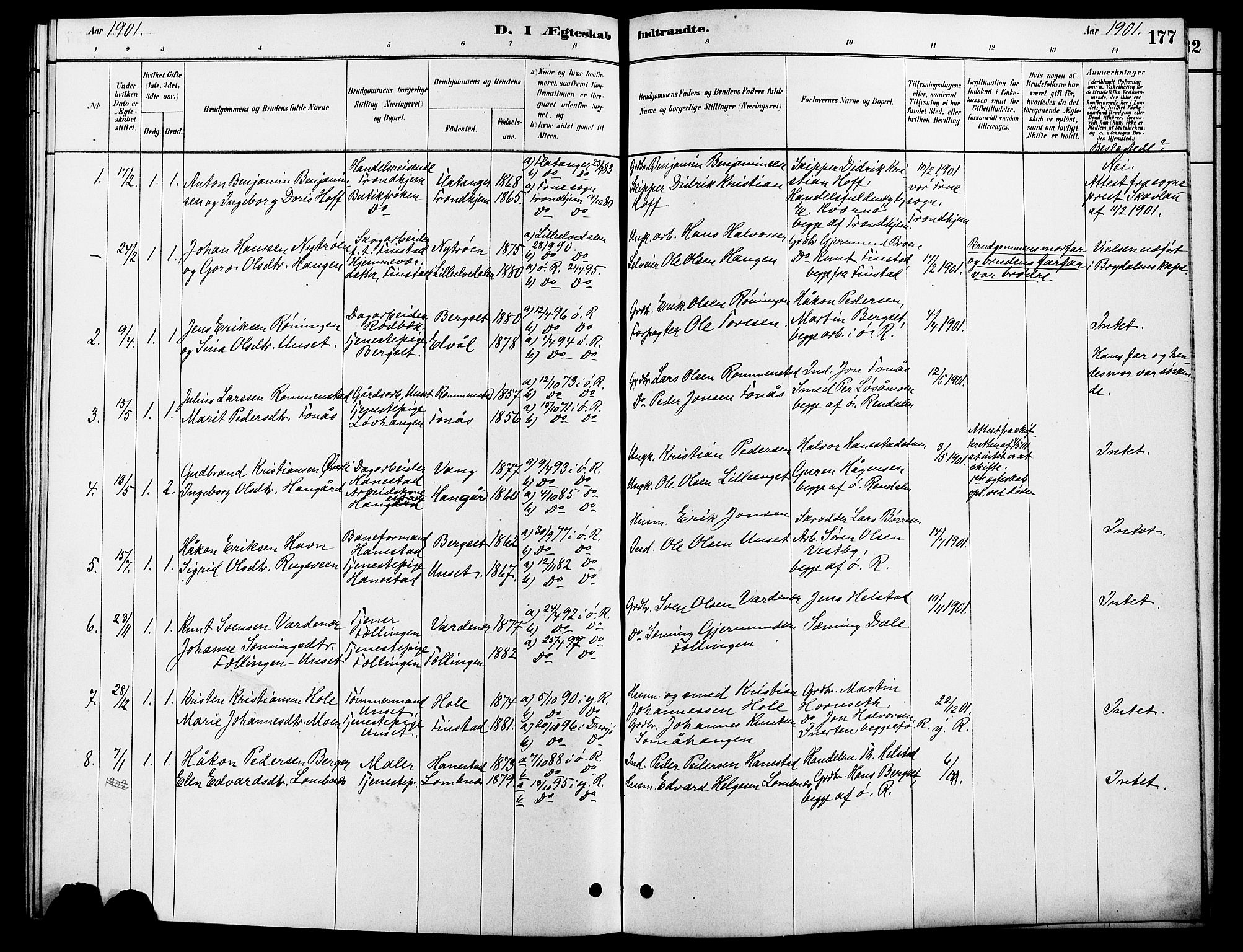 Rendalen prestekontor, SAH/PREST-054/H/Ha/Hab/L0003: Parish register (copy) no. 3, 1879-1904, p. 177