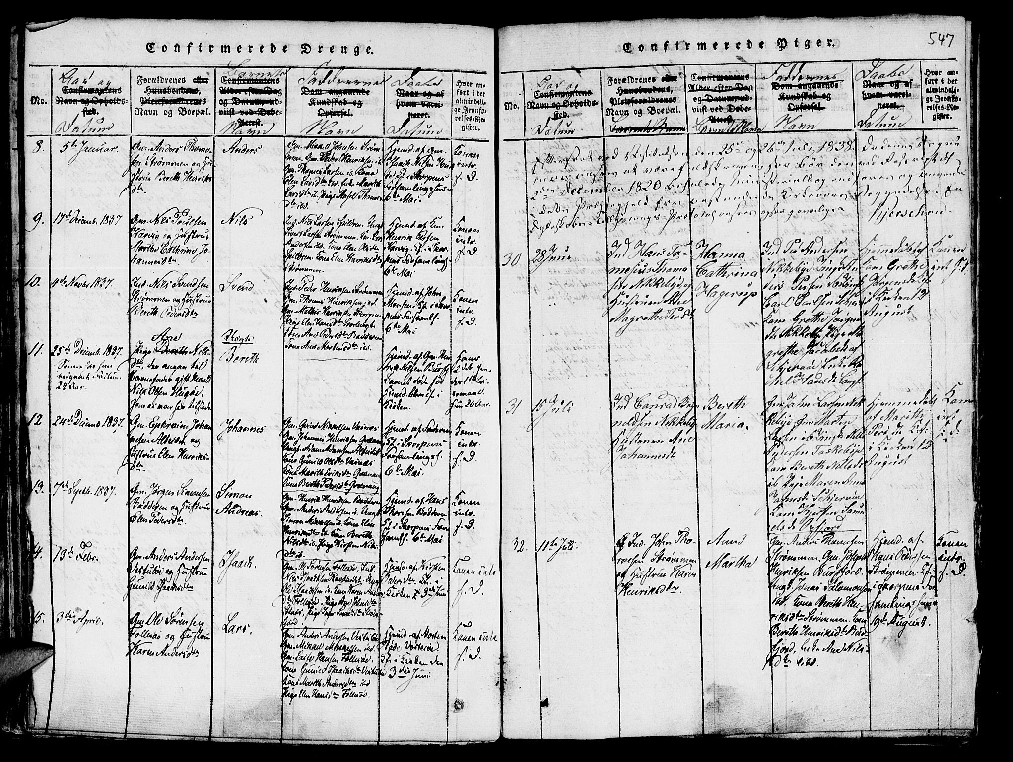 Skjervøy sokneprestkontor, SATØ/S-1300/H/Ha/Haa/L0004kirke: Parish register (official) no. 4, 1820-1838, p. 546-547