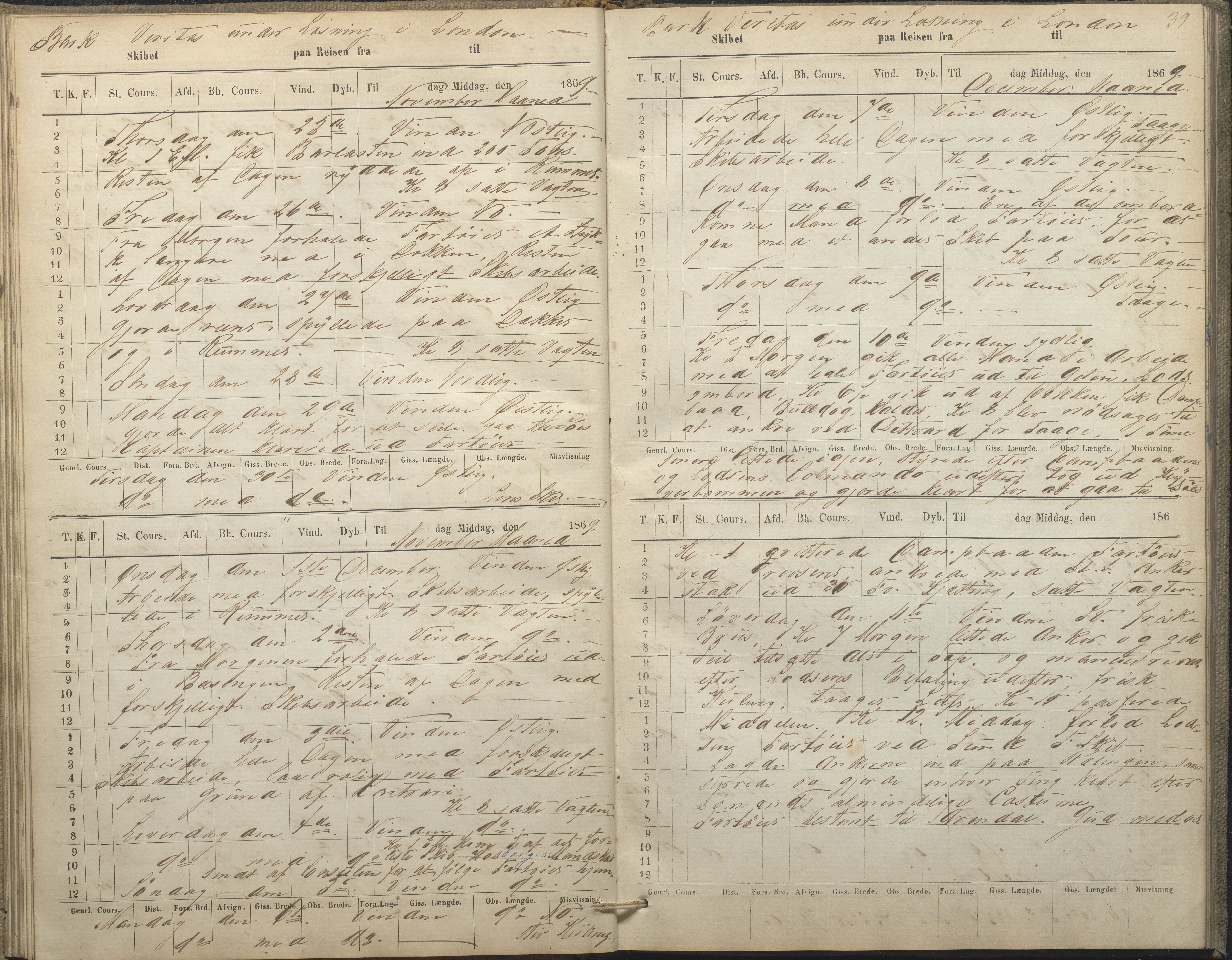 Fartøysarkivet, AAKS/PA-1934/F/L0389/0008: Flere fartøy (se mappenivå) / Vertias (bark), 1840-1870, p. 39