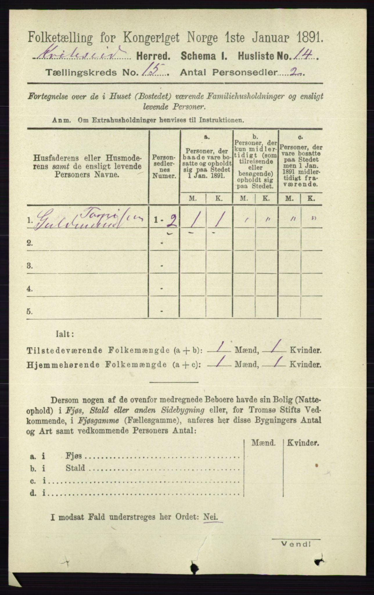 RA, 1891 census for 0829 Kviteseid, 1891, p. 3515