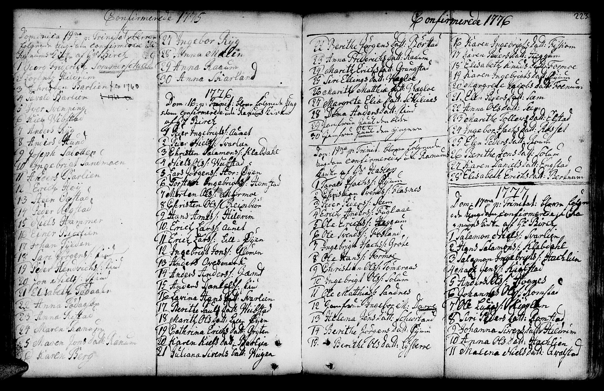 Ministerialprotokoller, klokkerbøker og fødselsregistre - Nord-Trøndelag, SAT/A-1458/764/L0542: Parish register (official) no. 764A02, 1748-1779, p. 223