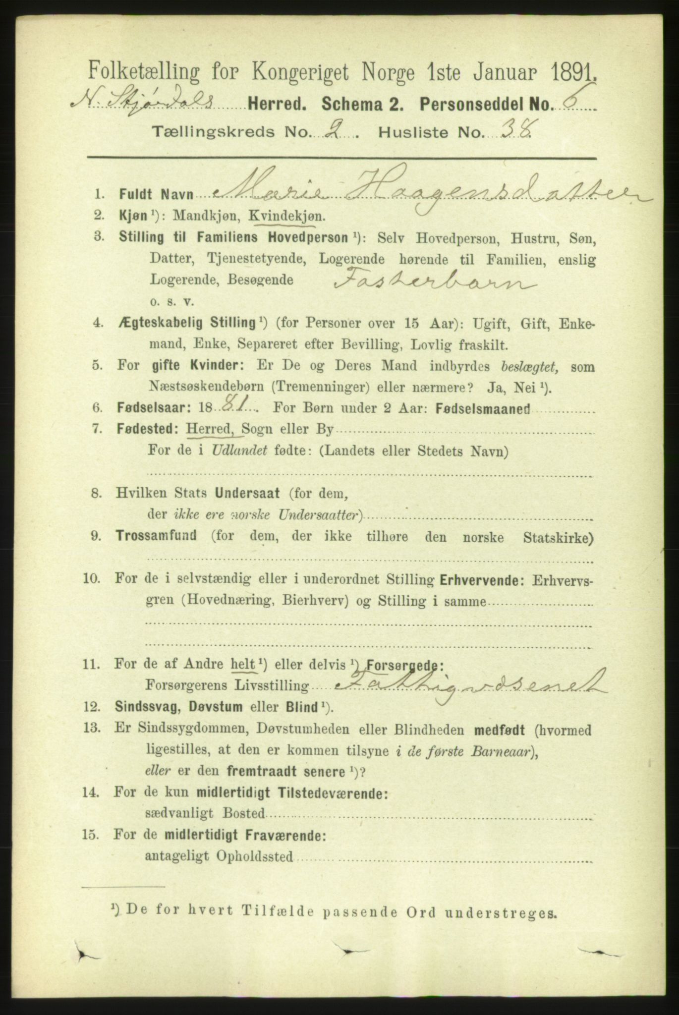 RA, 1891 census for 1714 Nedre Stjørdal, 1891, p. 696
