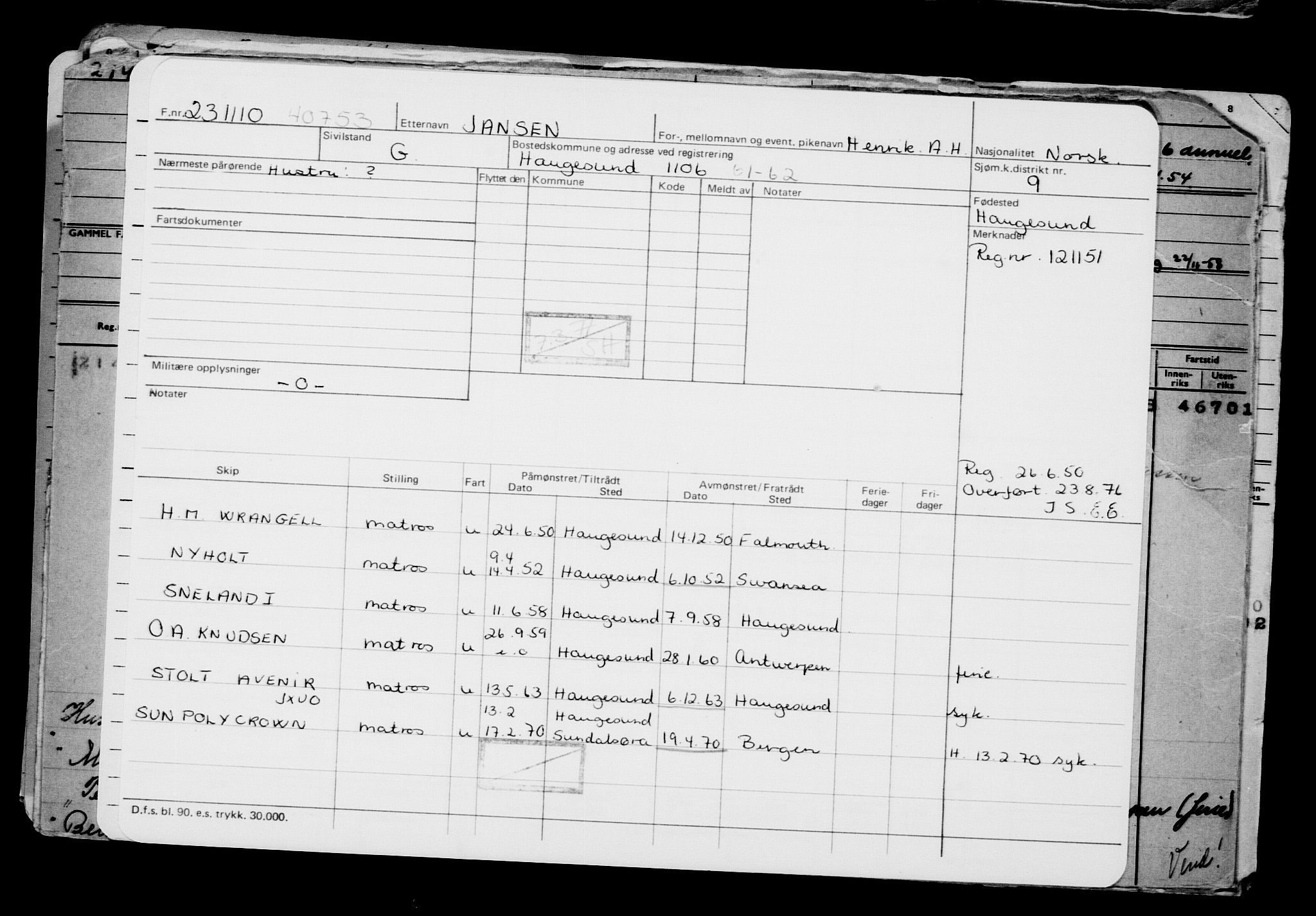 Direktoratet for sjømenn, AV/RA-S-3545/G/Gb/L0092: Hovedkort, 1910, p. 740