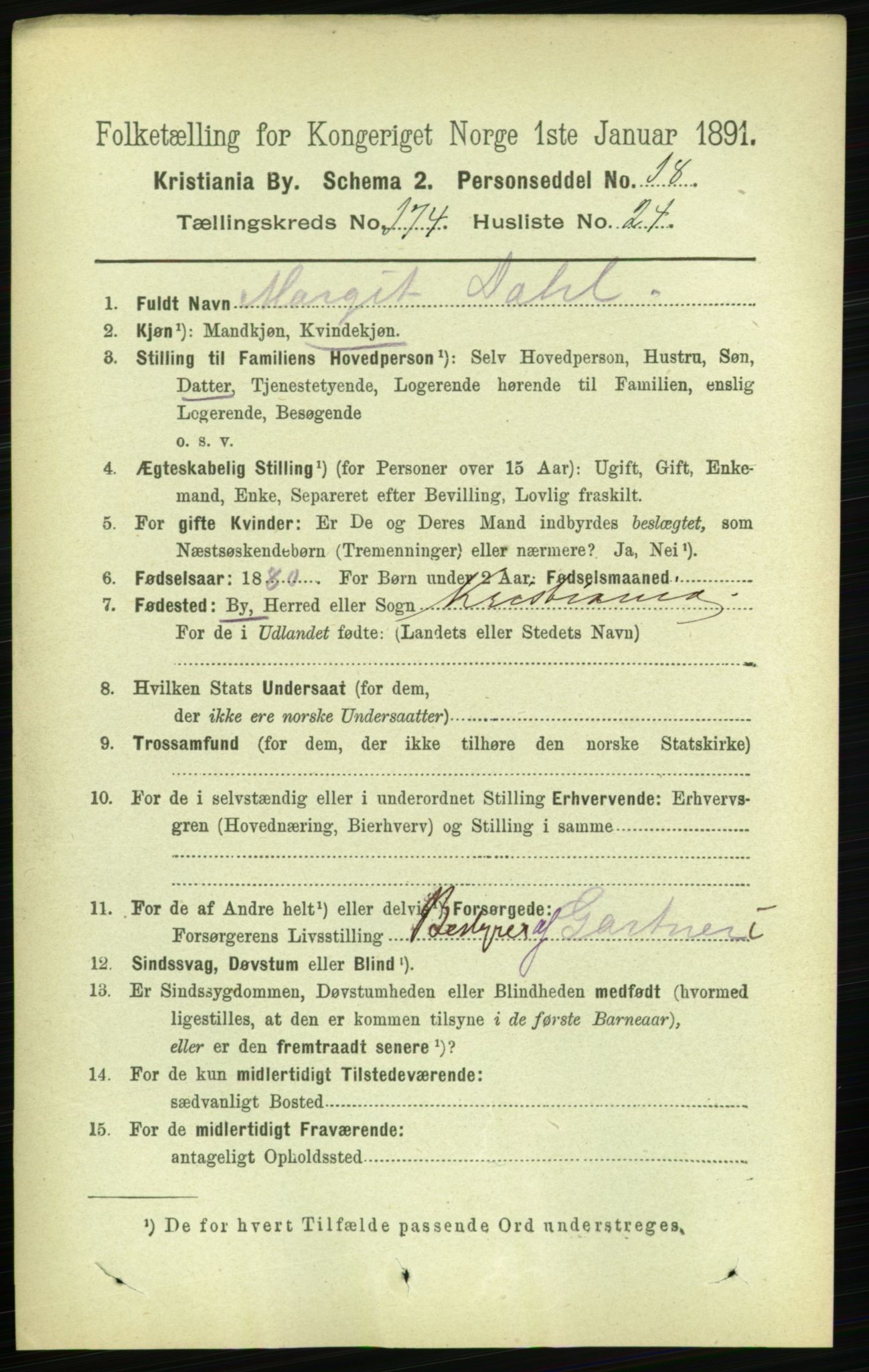 RA, 1891 census for 0301 Kristiania, 1891, p. 104515