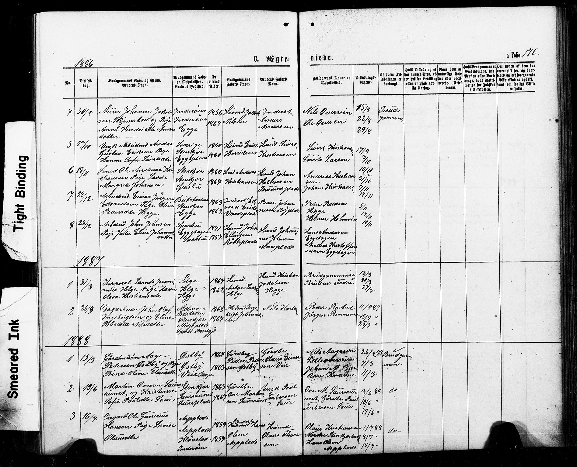 Ministerialprotokoller, klokkerbøker og fødselsregistre - Nord-Trøndelag, SAT/A-1458/740/L0380: Parish register (copy) no. 740C01, 1868-1902, p. 176