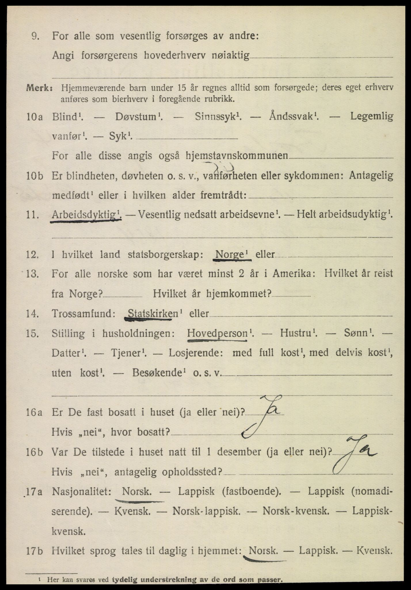 SAT, 1920 census for Frosta, 1920, p. 5229