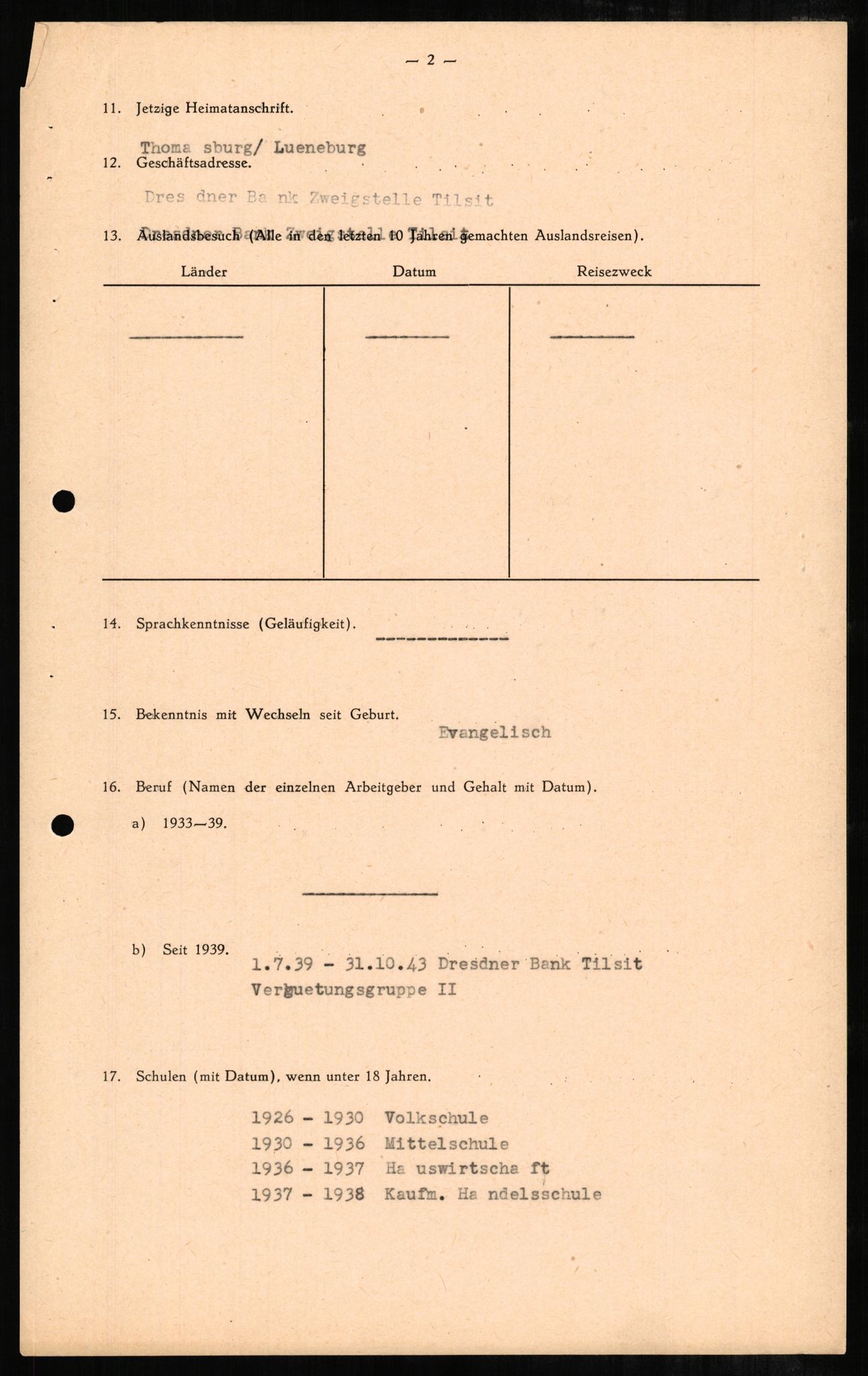 Forsvaret, Forsvarets overkommando II, RA/RAFA-3915/D/Db/L0002: CI Questionaires. Tyske okkupasjonsstyrker i Norge. Tyskere., 1945-1946, p. 175