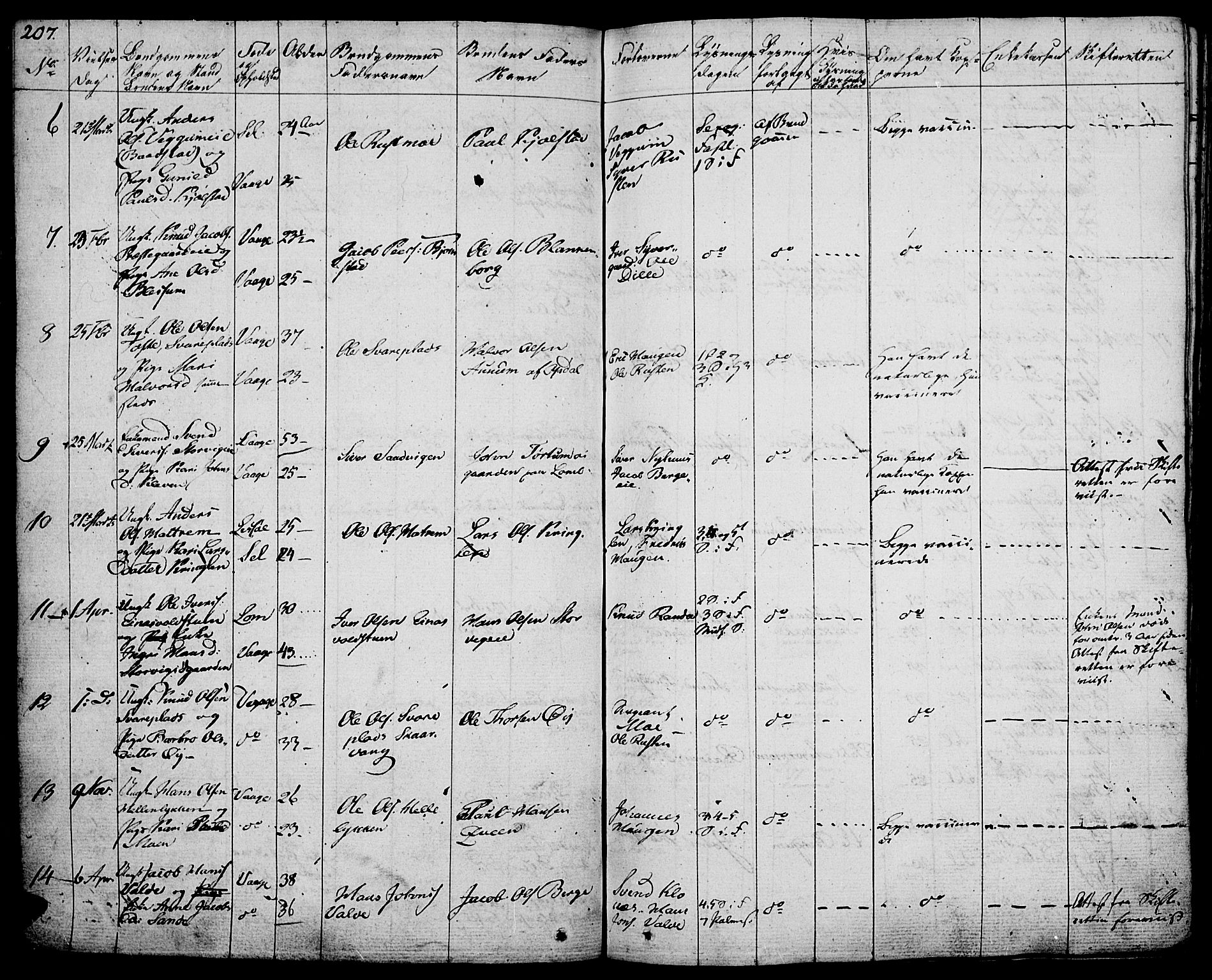 Vågå prestekontor, SAH/PREST-076/H/Ha/Haa/L0004: Parish register (official) no. 4 /1, 1827-1842, p. 207