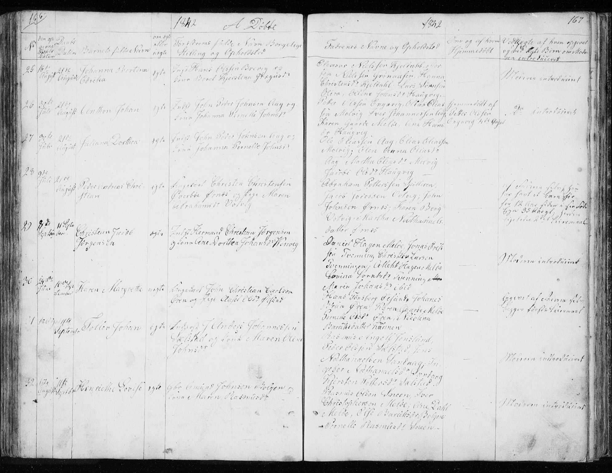 Ministerialprotokoller, klokkerbøker og fødselsregistre - Nordland, AV/SAT-A-1459/843/L0632: Parish register (copy) no. 843C01, 1833-1853, p. 166-167