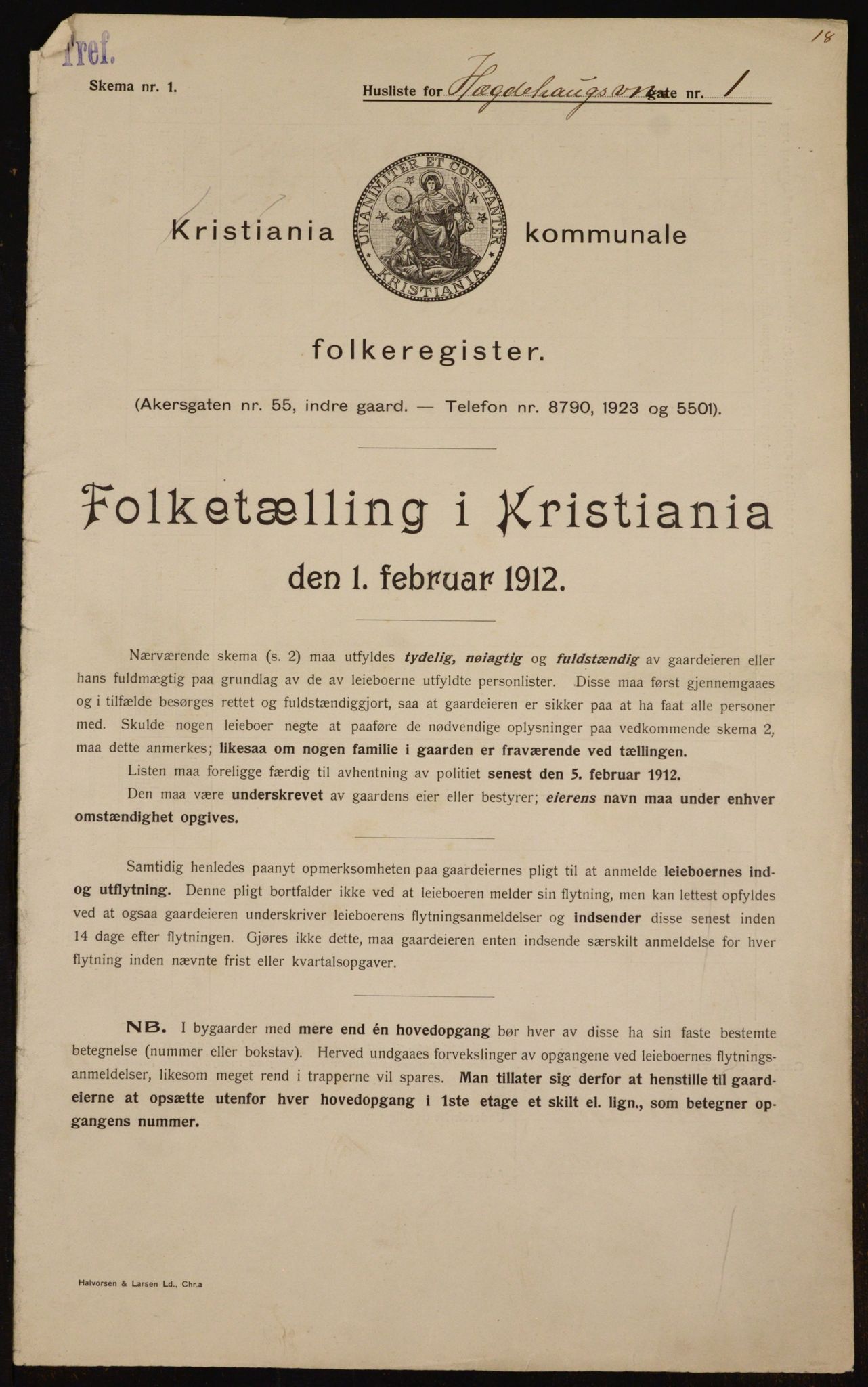OBA, Municipal Census 1912 for Kristiania, 1912, p. 36288