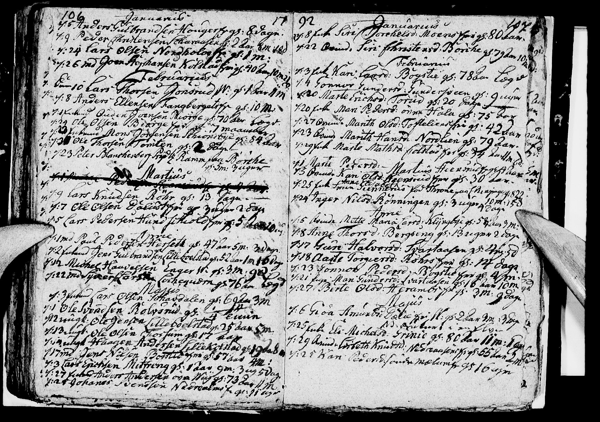 Ringsaker prestekontor, SAH/PREST-014/I/Ia/L0005/0005: Parish register draft no. 1E, 1790-1792, p. 106-107