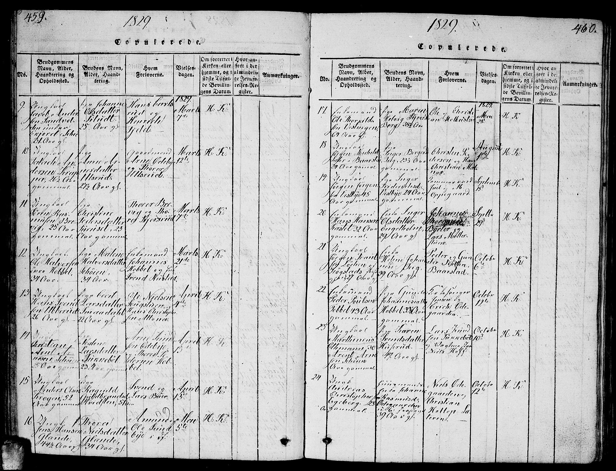 Enebakk prestekontor Kirkebøker, AV/SAO-A-10171c/G/Ga/L0001: Parish register (copy) no. I 1, 1815-1833, p. 459-460